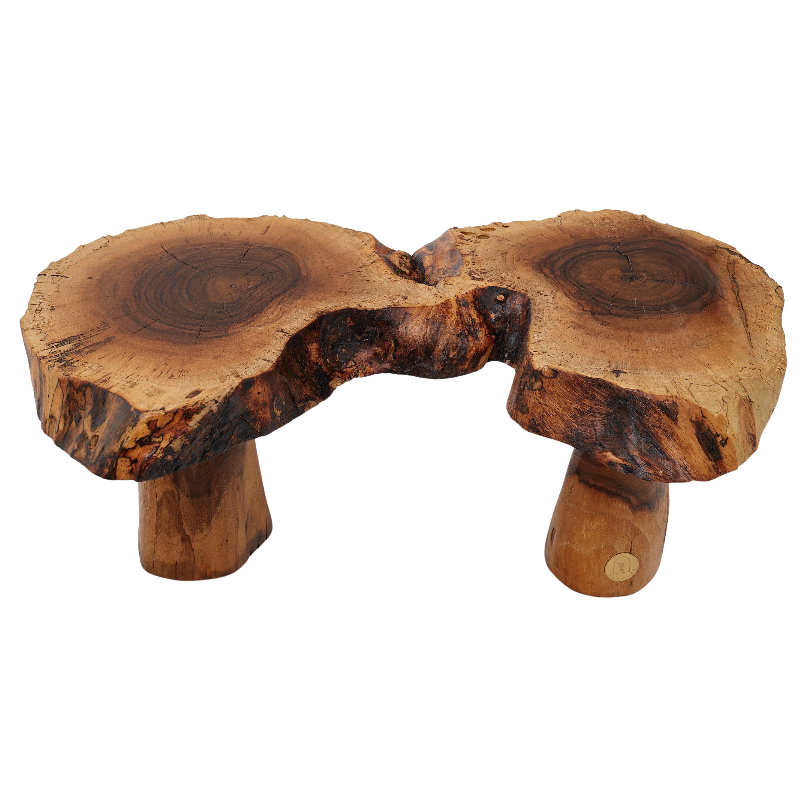 Logniture, Sculpture sculptée  Table d'appoint en Wood Wood, Log Furniture, Unique