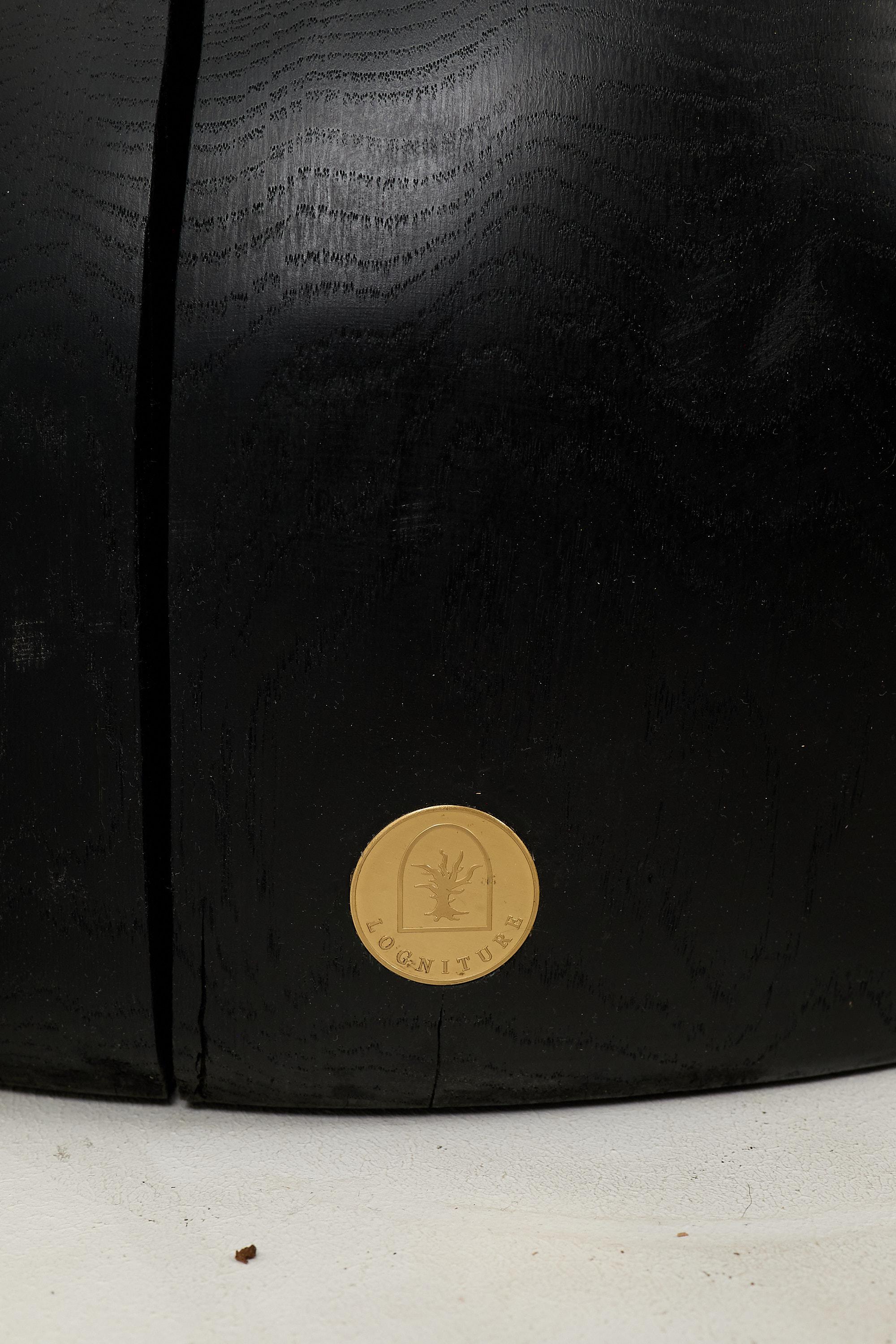 Logniture, Sculptural Side Table,  End Table, Burnt Black Wood, Carved, Unique For Sale 5