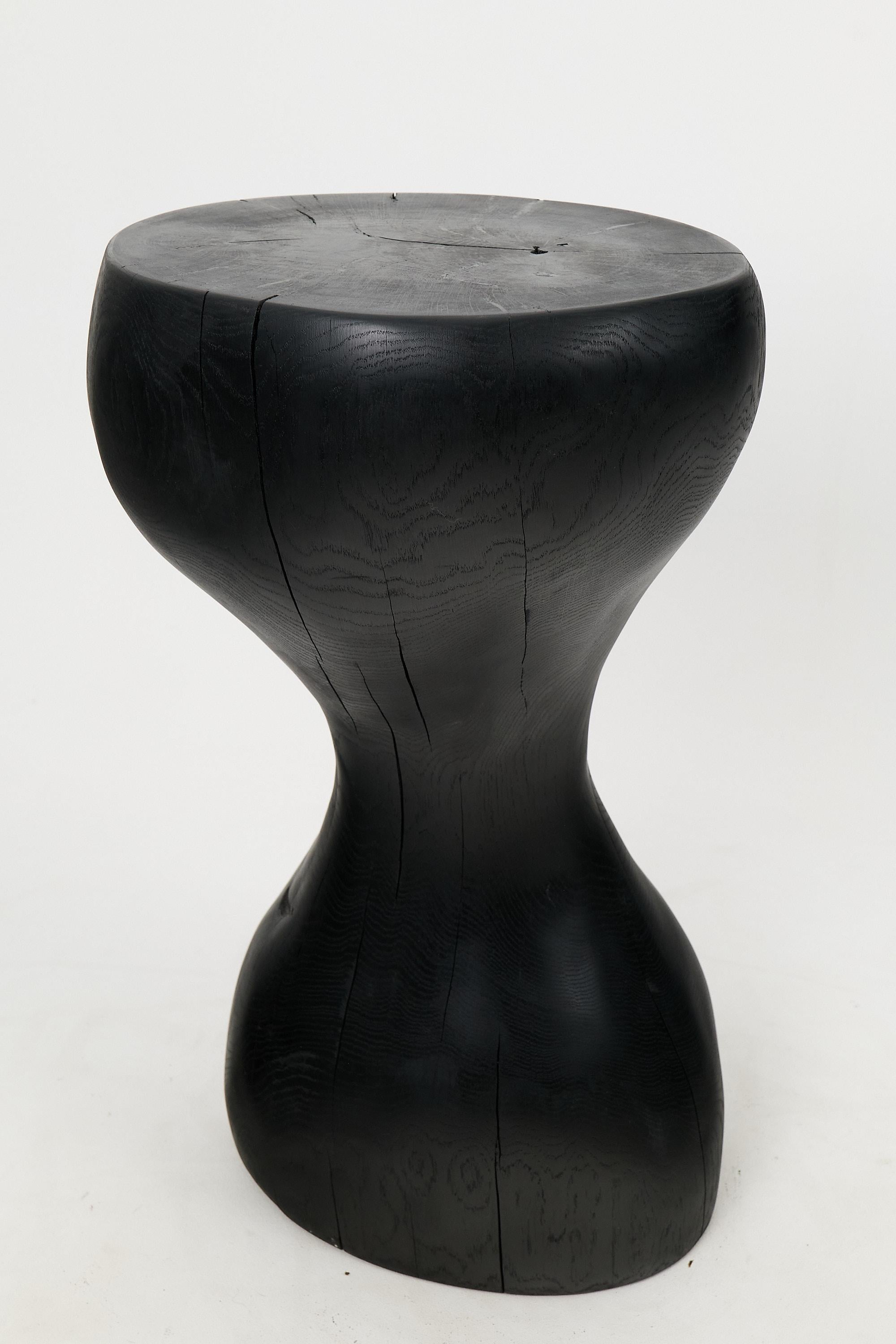 Logniture, Sculptural Side Table,  End Table, Burnt Black Wood, Carved, Unique In New Condition For Sale In Stara Gradiška, HR