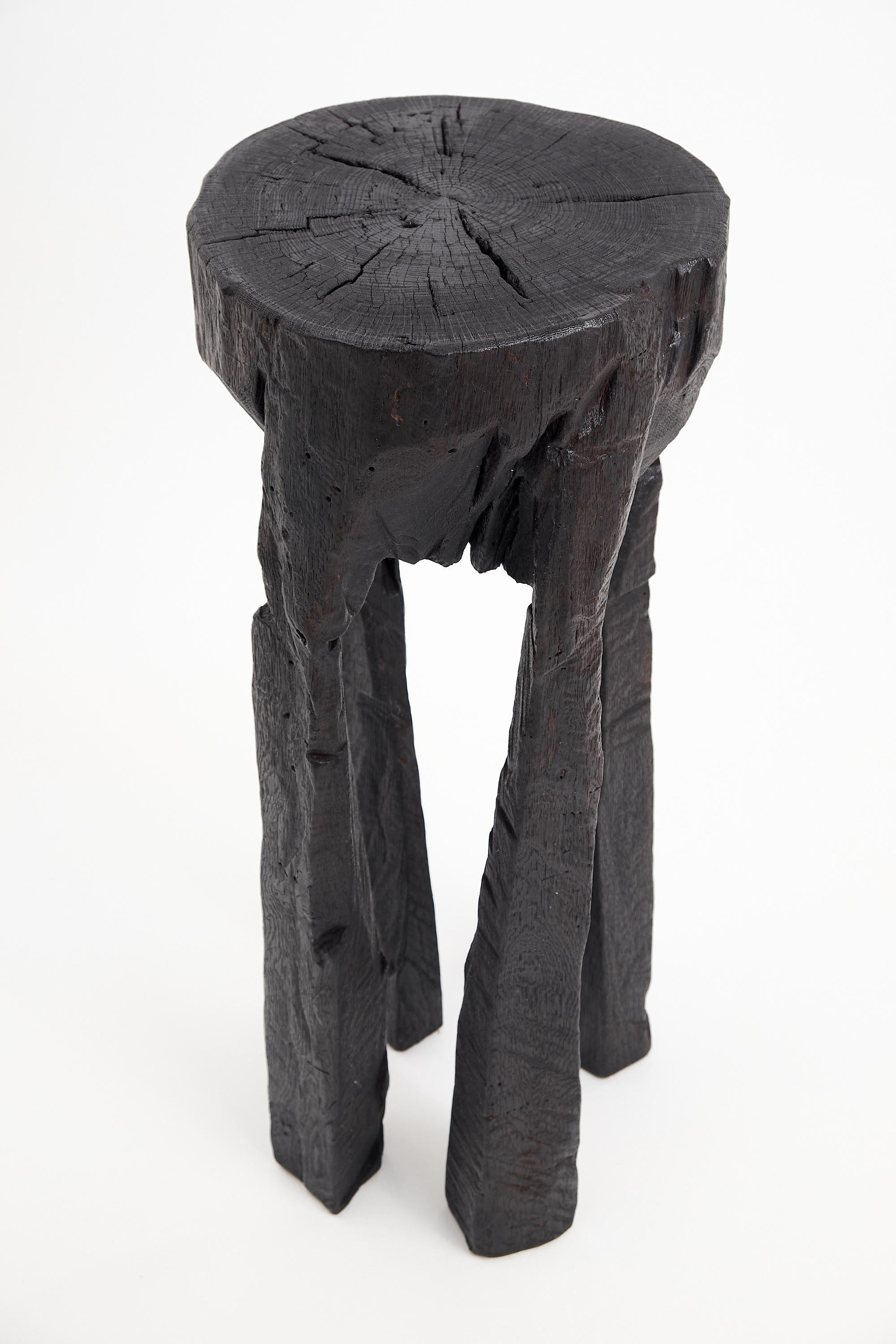 Logniture, Solid Burnt Wood, Oak, Side Table, Wine Table, Chainsaw Carved In New Condition For Sale In Stara Gradiška, HR