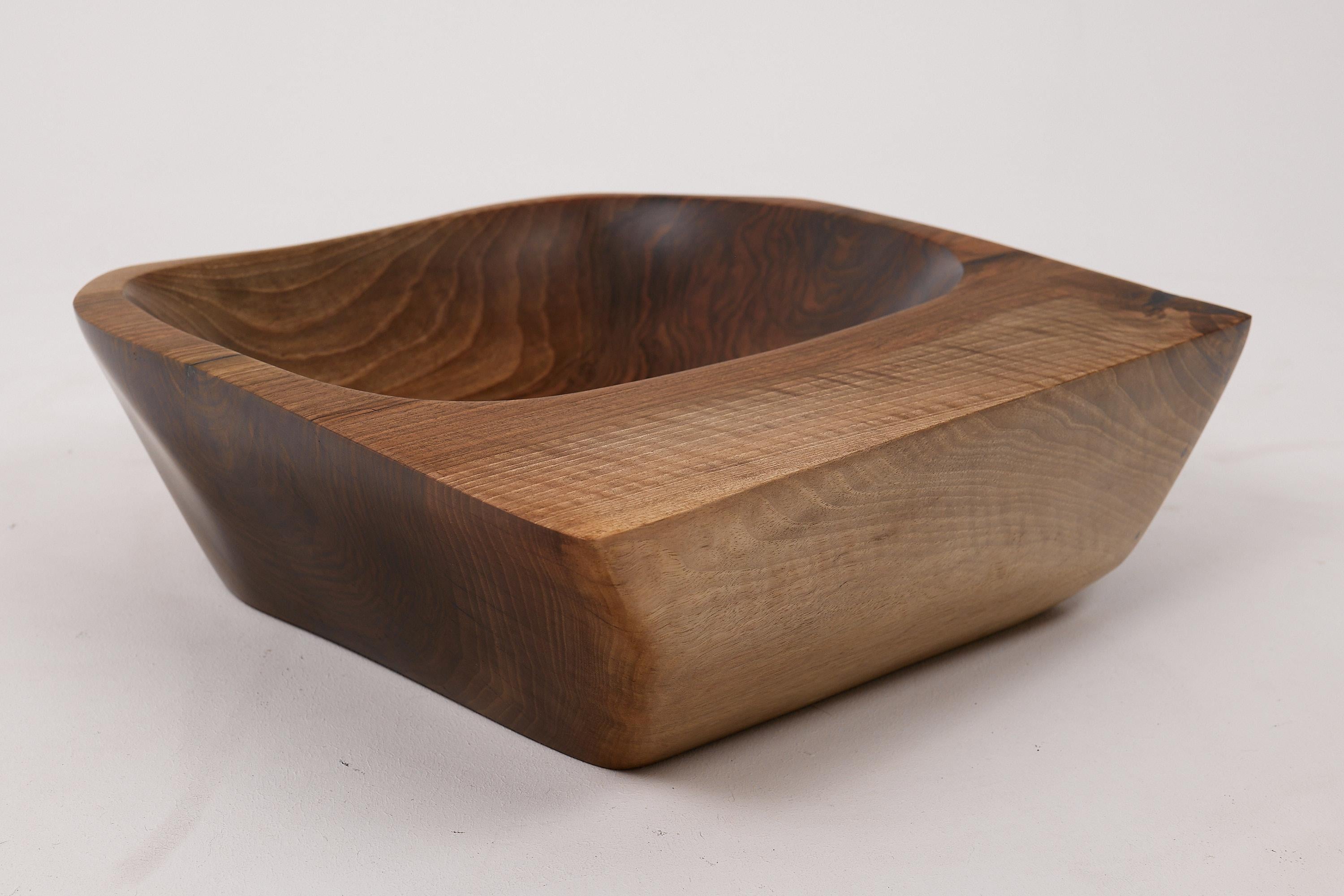 Mueble de tronco, Madera maciza de nogal tallada, Lavabo de baño, Trabajo original hecho a mano 2