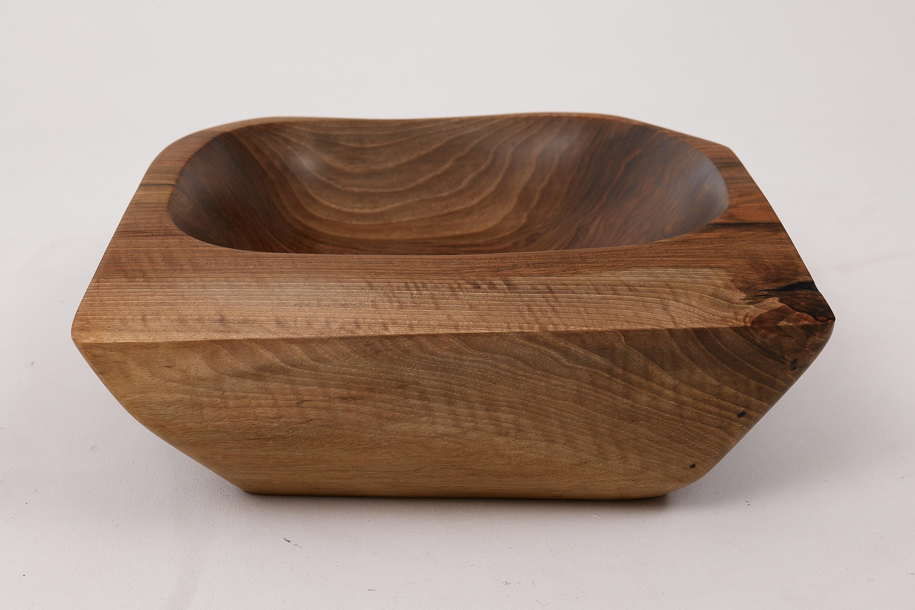Mueble de tronco, Madera maciza de nogal tallada, Lavabo de baño, Trabajo original hecho a mano 3