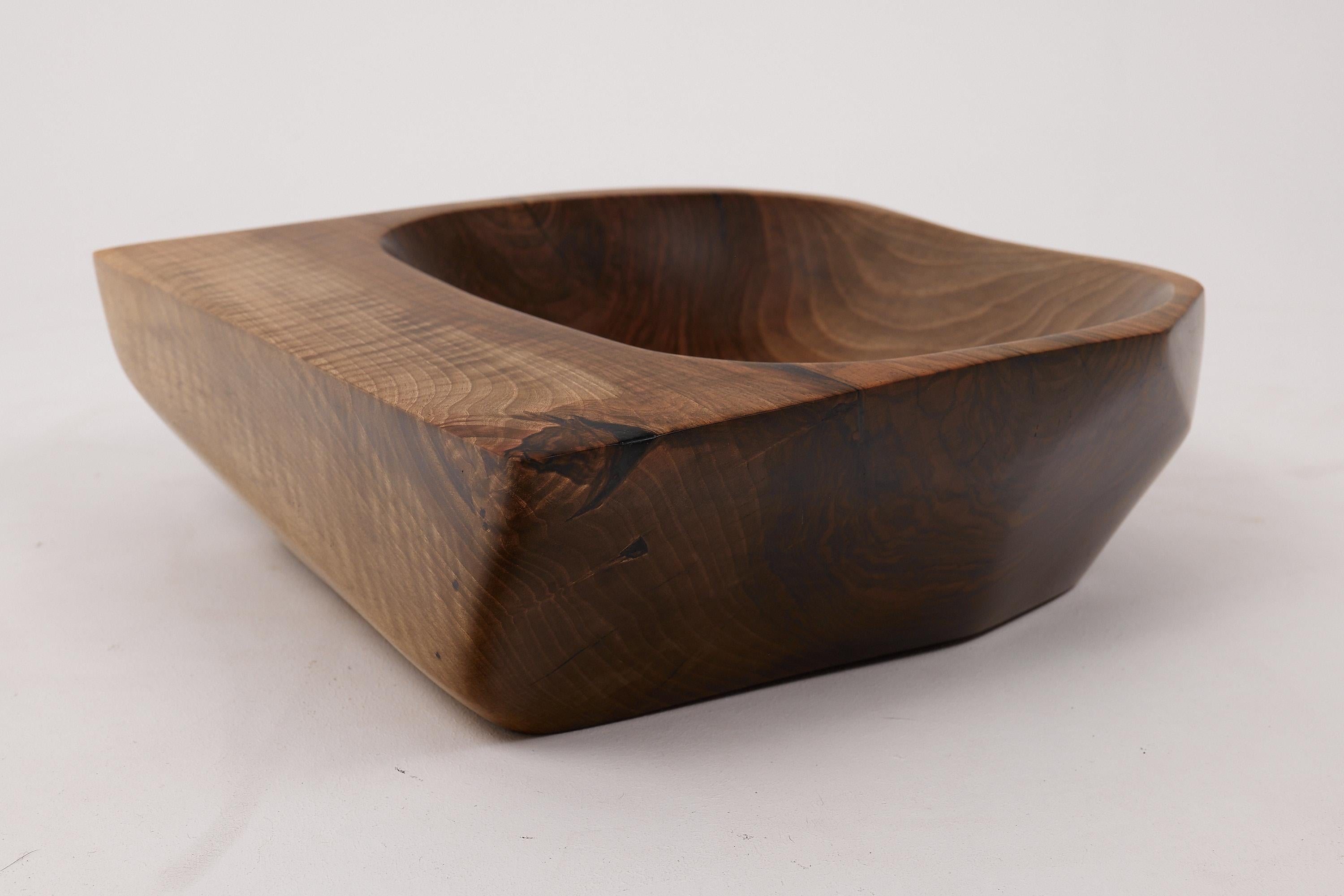 Mueble de tronco, Madera maciza de nogal tallada, Lavabo de baño, Trabajo original hecho a mano 6