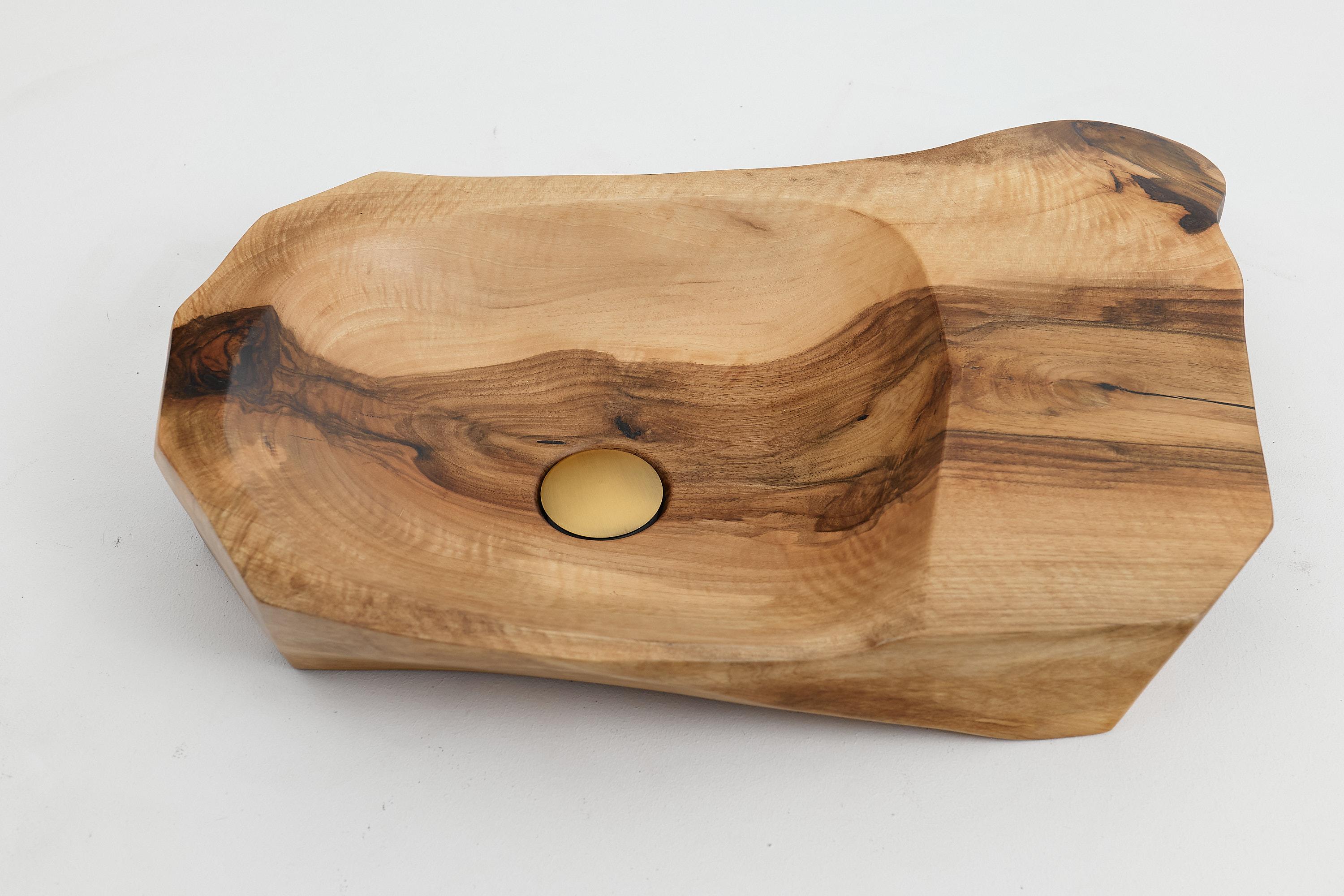 Logniture, Solid Wood Bathroom Sink/Basin, Original Contemporary Design For Sale 5