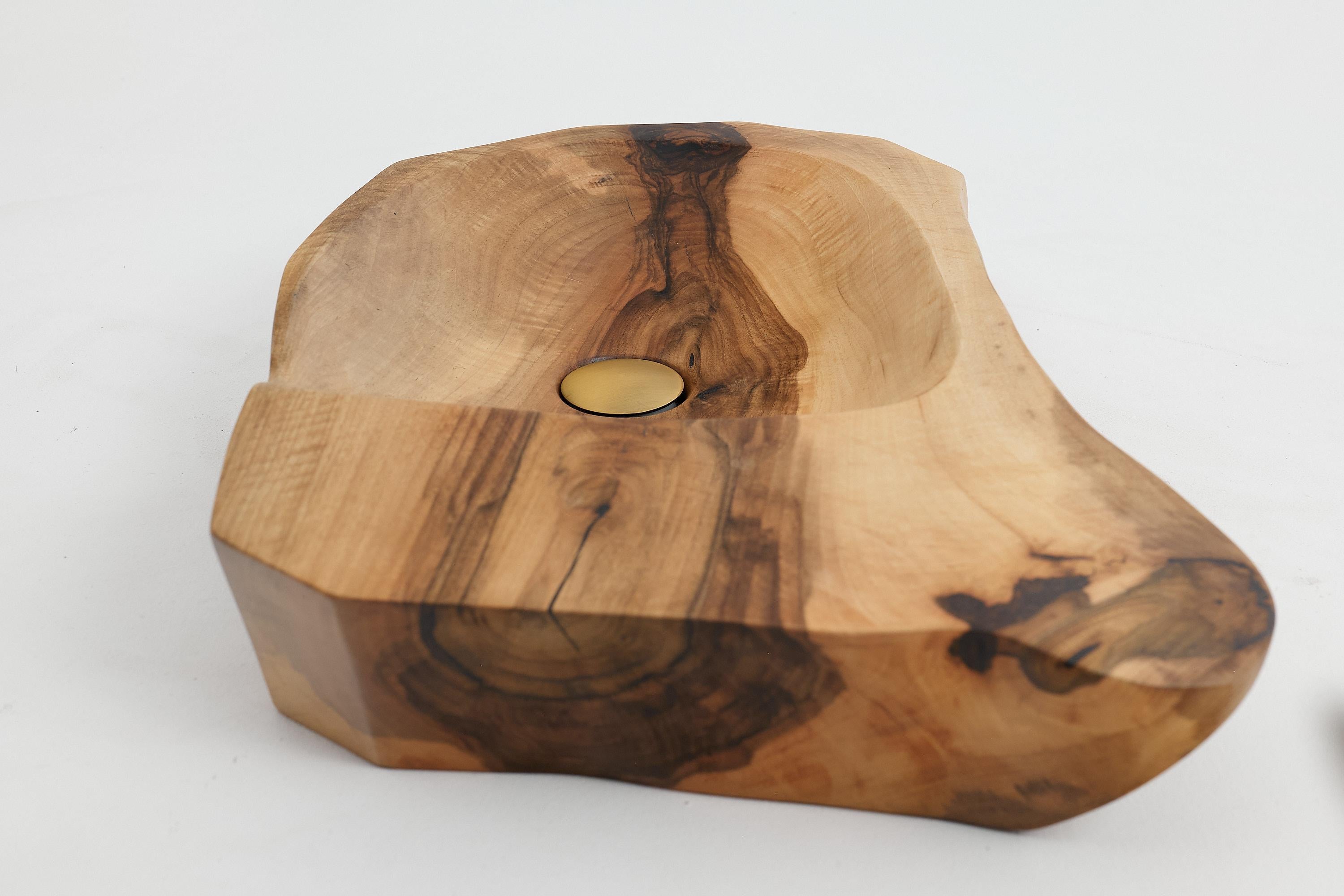 Logniture, Solid Wood Bathroom Sink/Basin, Original Contemporary Design For Sale 7