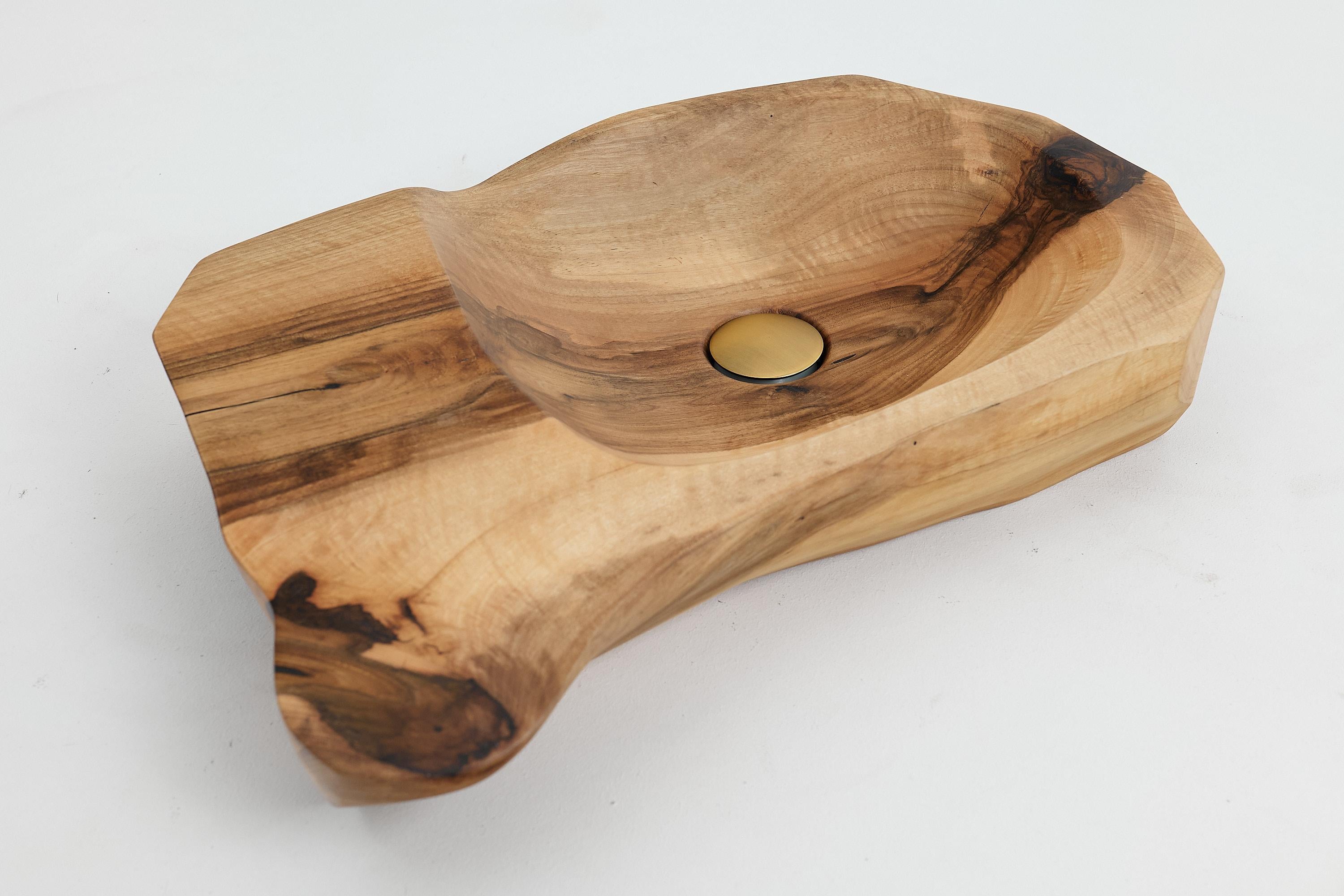 Logniture, Solid Wood Bathroom Sink/Basin, Original Contemporary Design For Sale 11