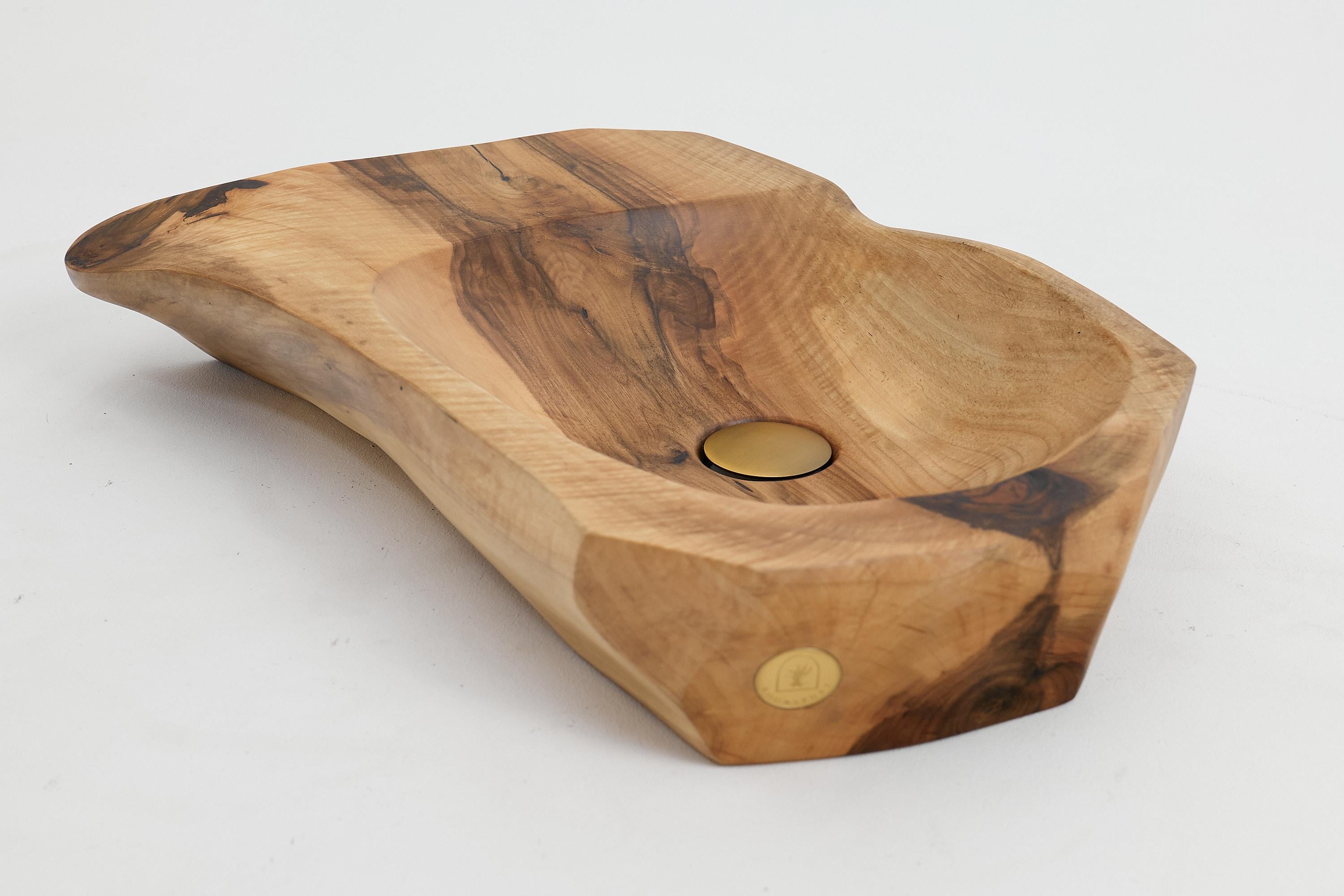 Carved Logniture, Solid Wood Bathroom Sink/Basin, Original Contemporary Design For Sale