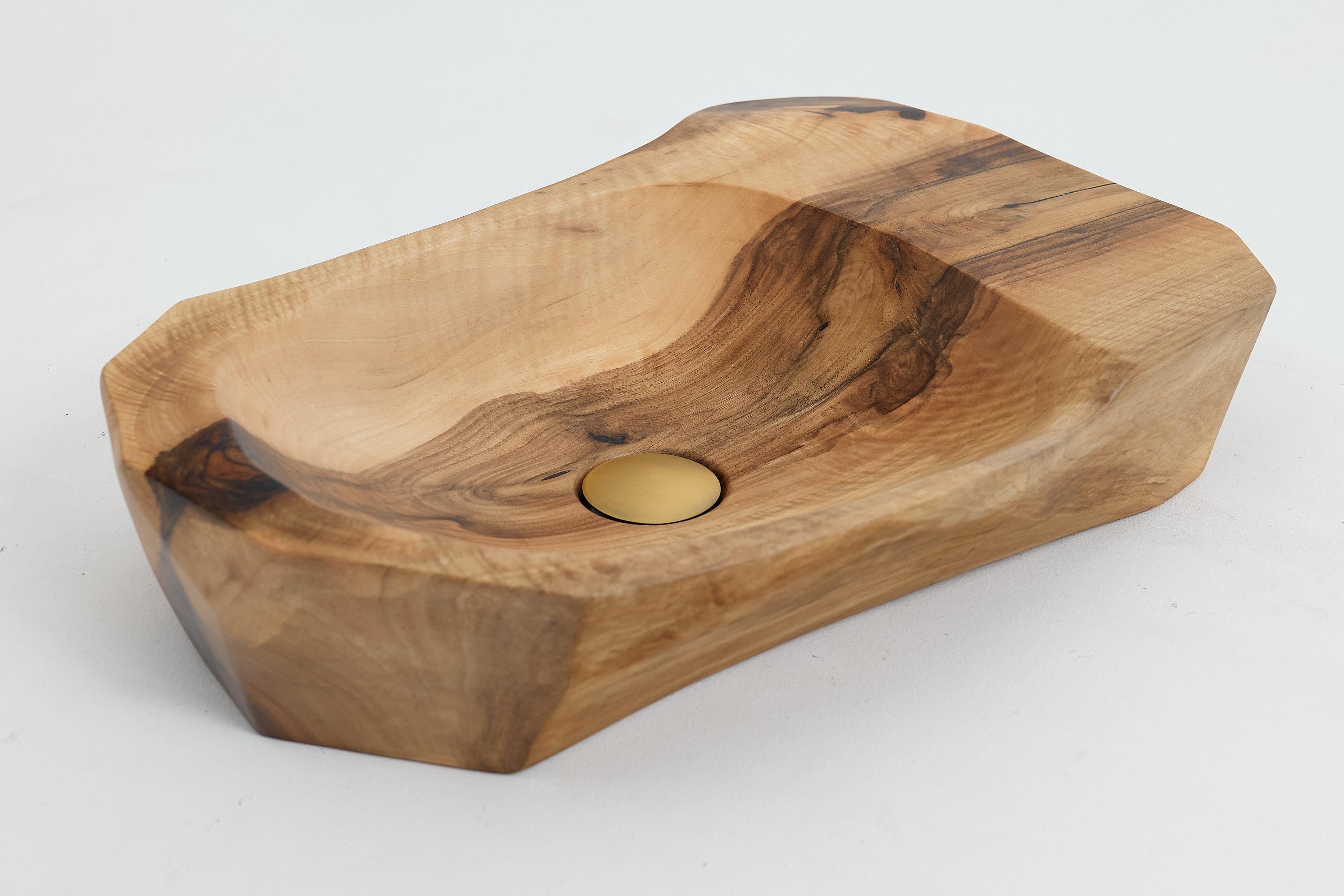 Logniture, Solid Wood Bathroom Sink/Basin, Original Contemporary Design For Sale 2