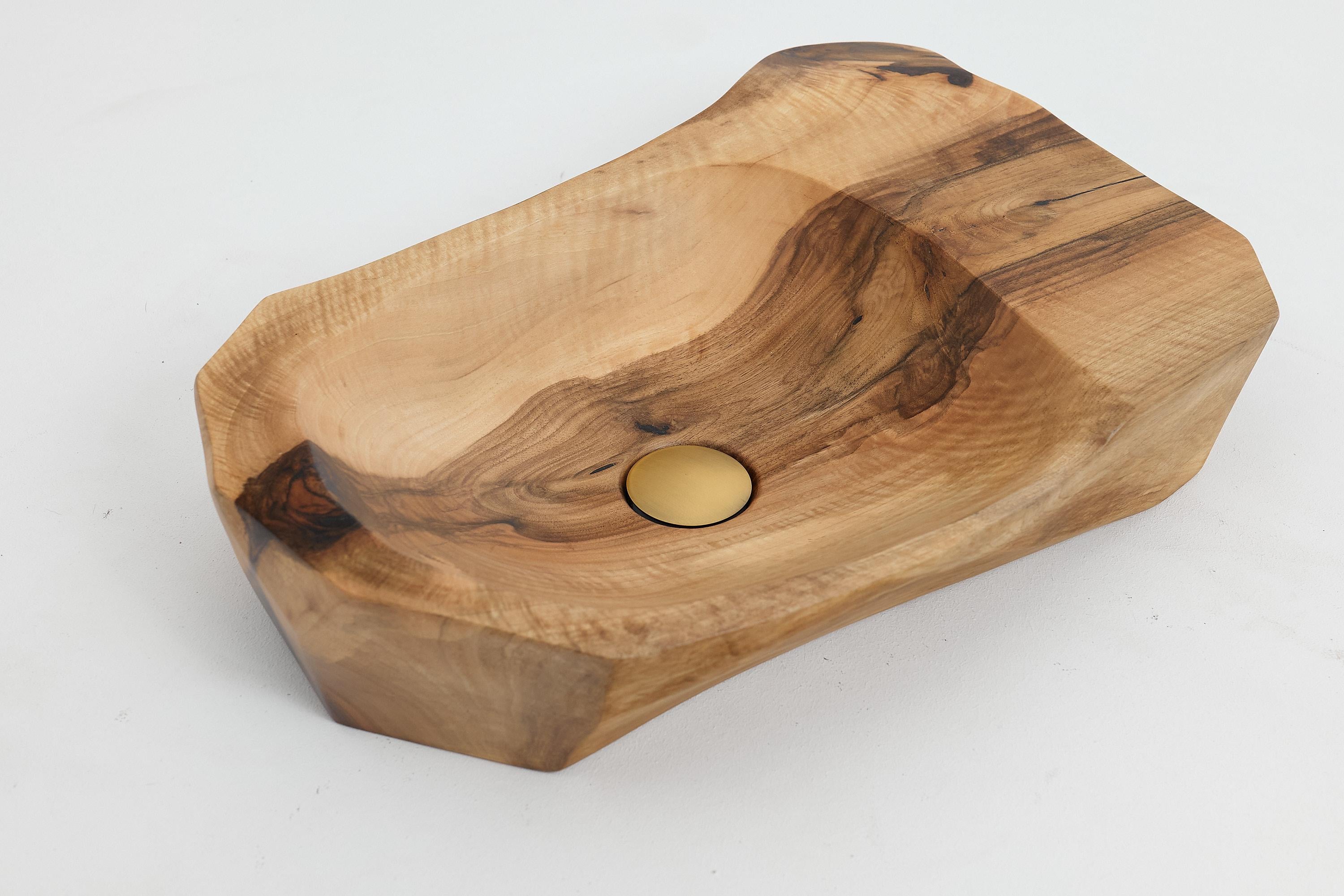 Logniture, Solid Wood Bathroom Sink/Basin, Original Contemporary Design For Sale 3