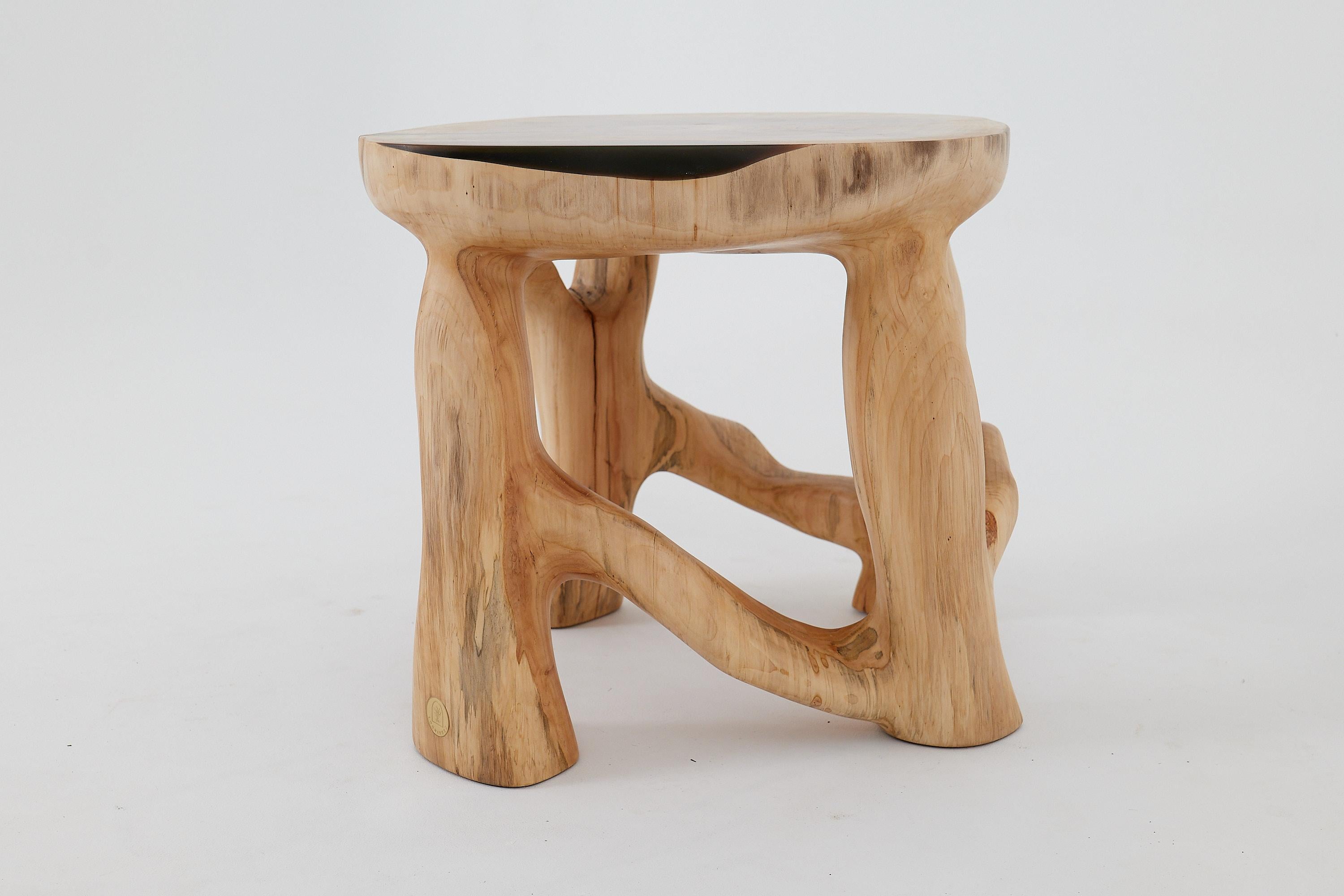 Logniture, Solid Wood Sculptural Coffee Table, Original Contemporary Design For Sale 5