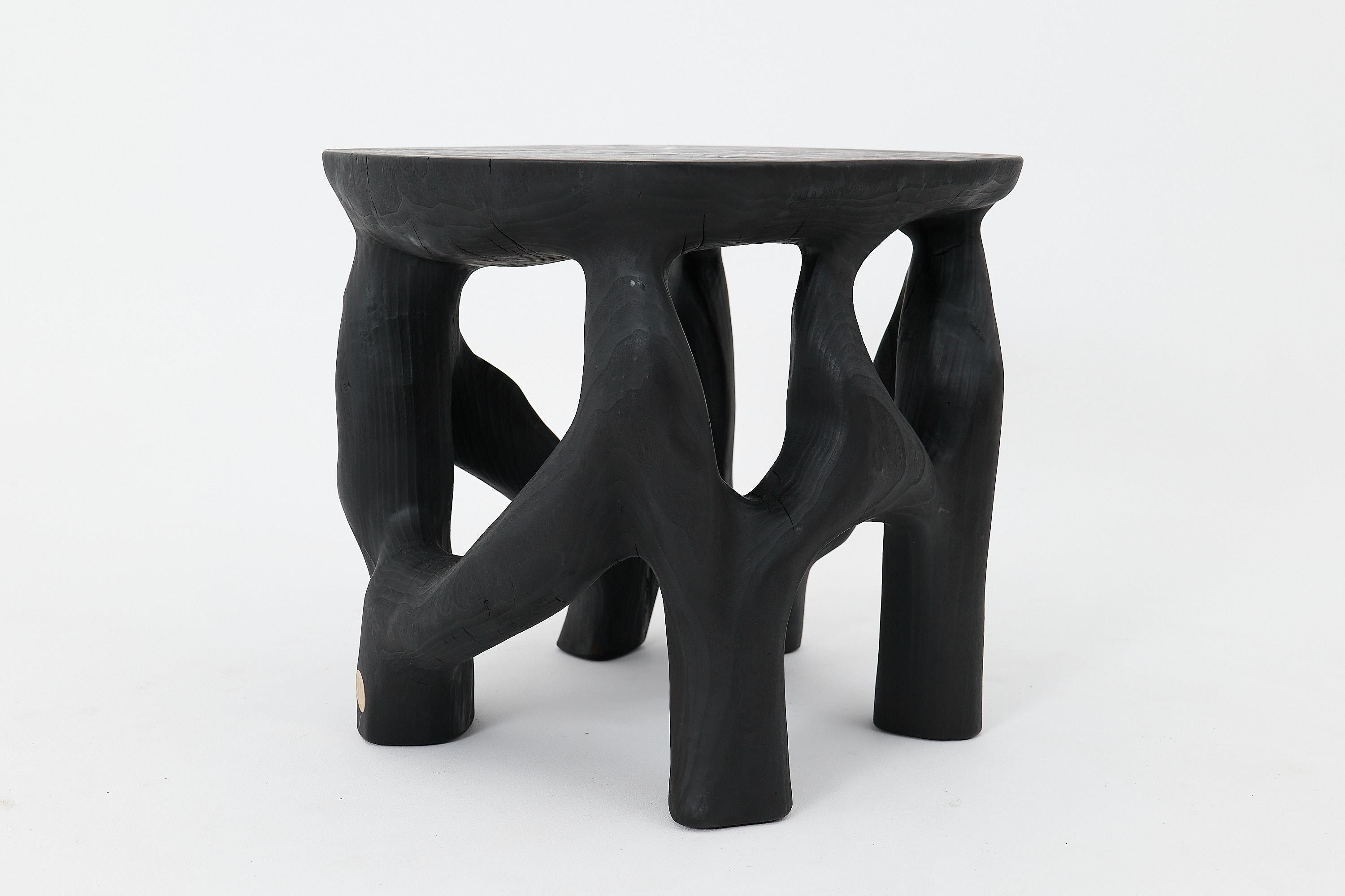 Logniture, Solid Wood Sculptural Coffee Table, Original Contemporary Design For Sale 5
