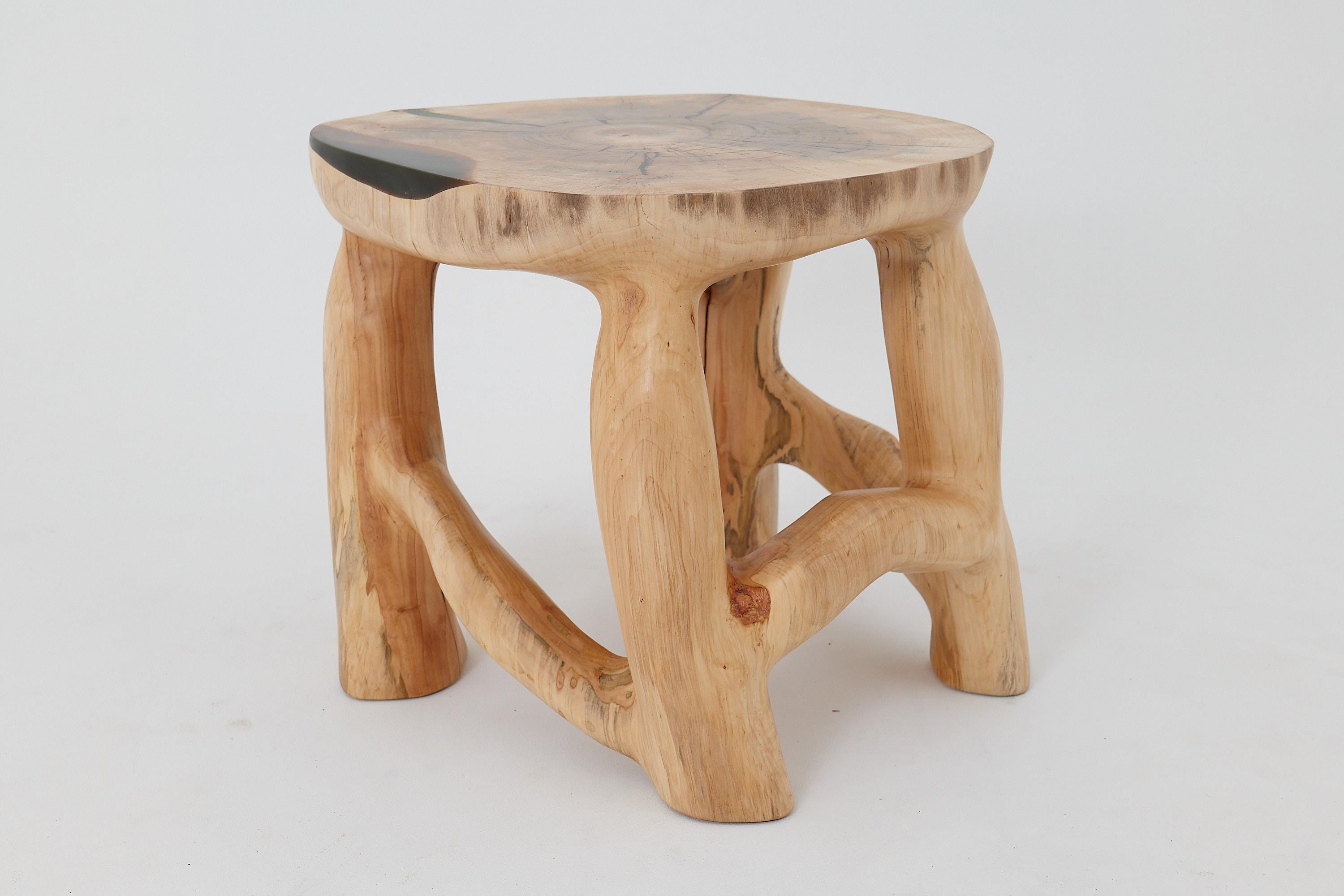 Logniture, Solid Wood Sculptural Coffee Table, Original Contemporary Design For Sale 6