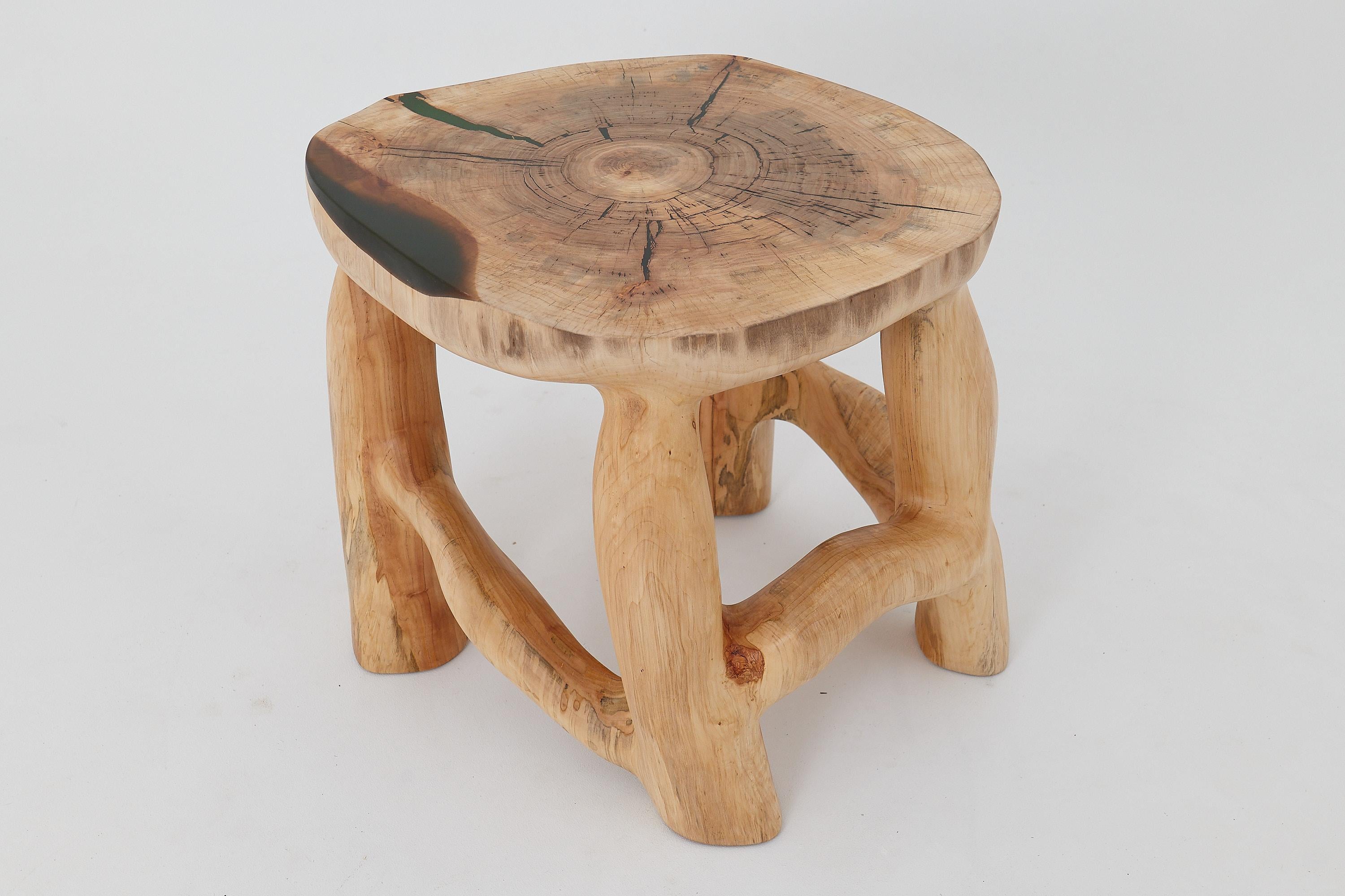 Logniture, Solid Wood Sculptural Coffee Table, Original Contemporary Design For Sale 7