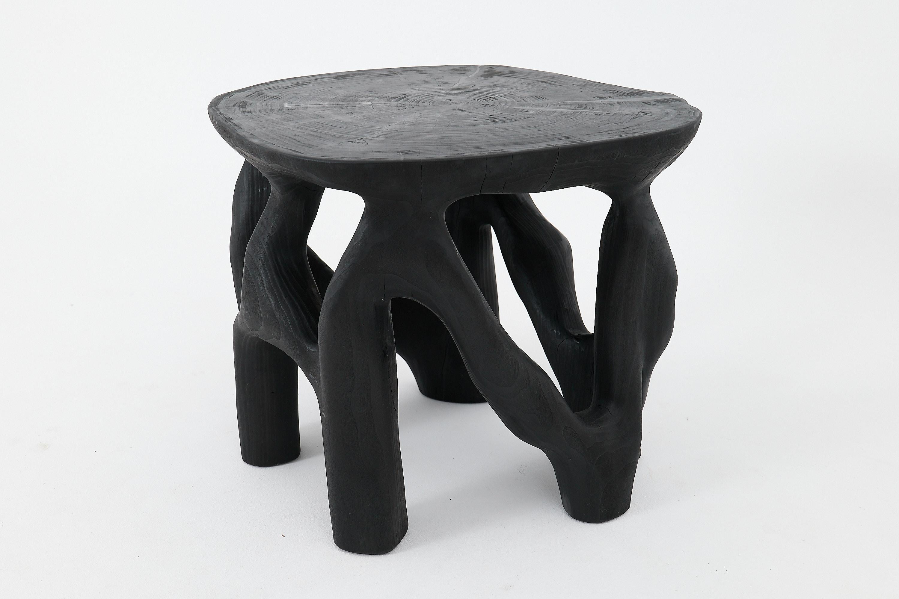 Logniture, Solid Wood Sculptural Coffee Table, Original Contemporary Design For Sale 9