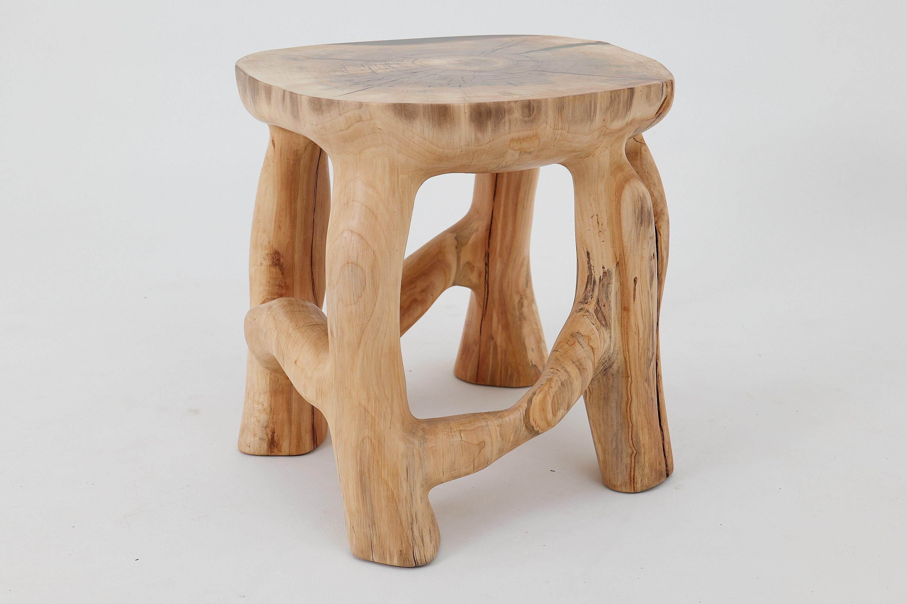 Logniture, Solid Wood Sculptural Coffee Table, Original Contemporary Design For Sale 10