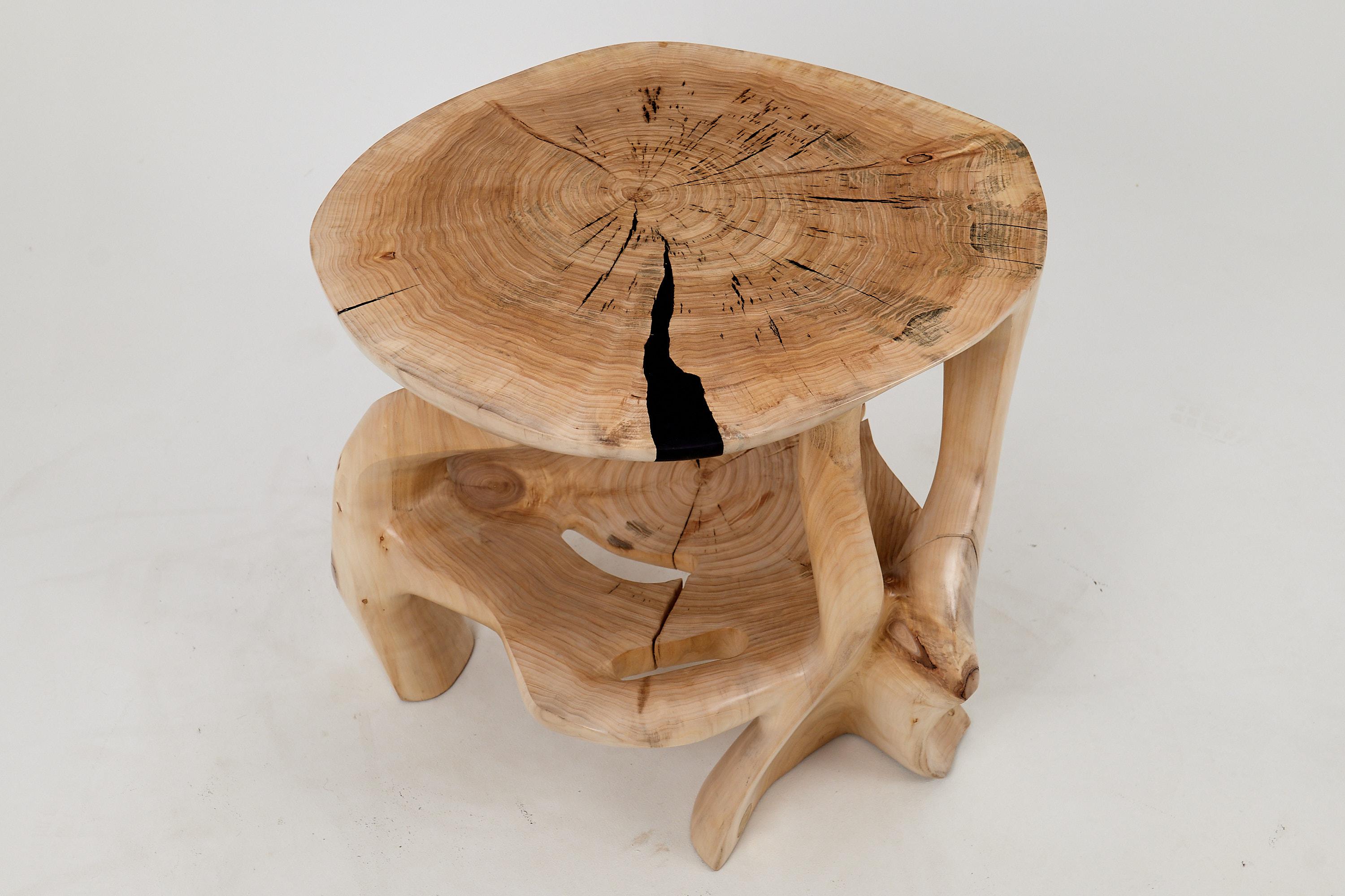 Logniture, Massivholz-Skulptur Couchtisch, Original Contemporary Design im Angebot 9