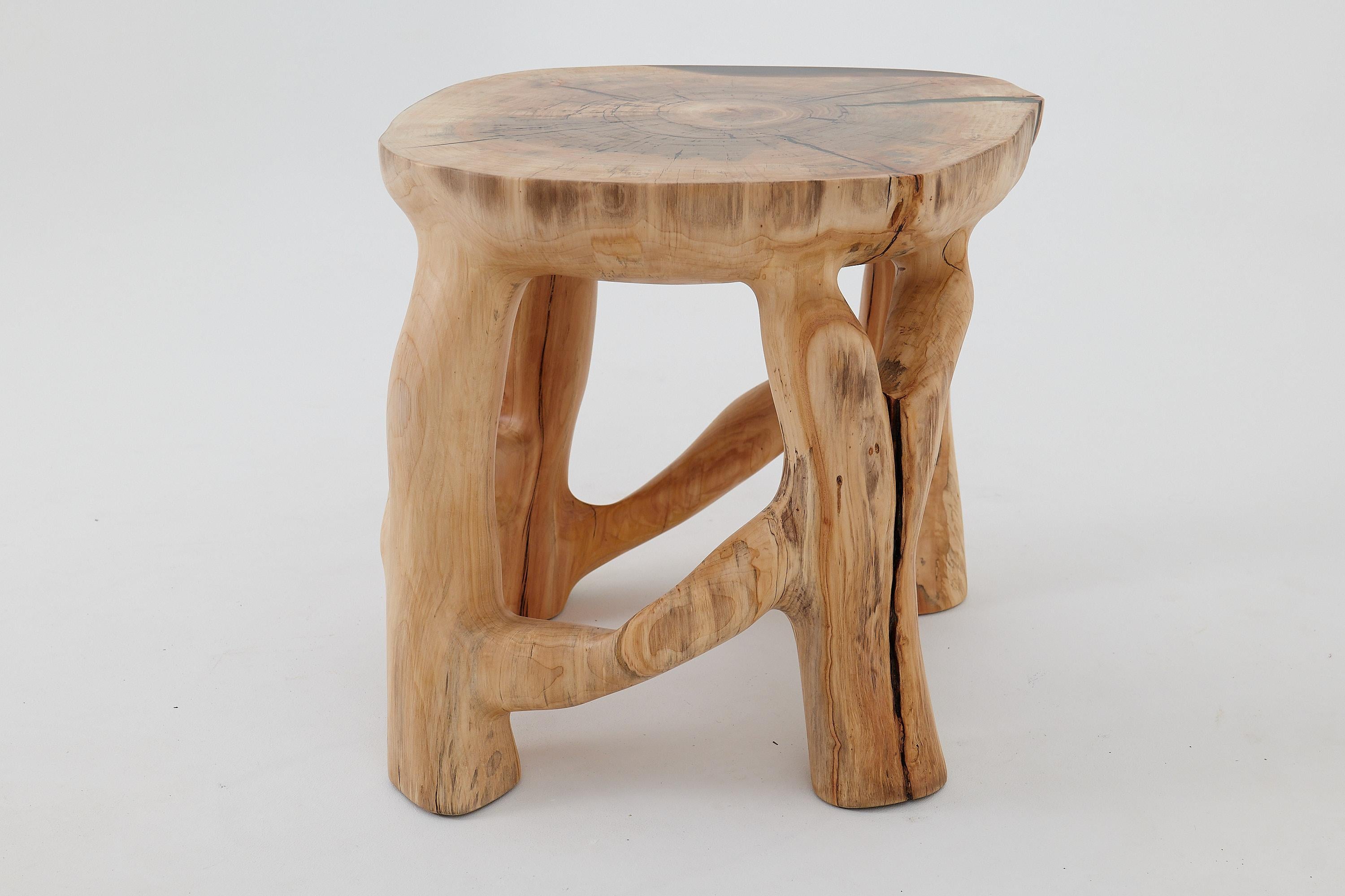 Logniture, Solid Wood Sculptural Coffee Table, Original Contemporary Design For Sale 12