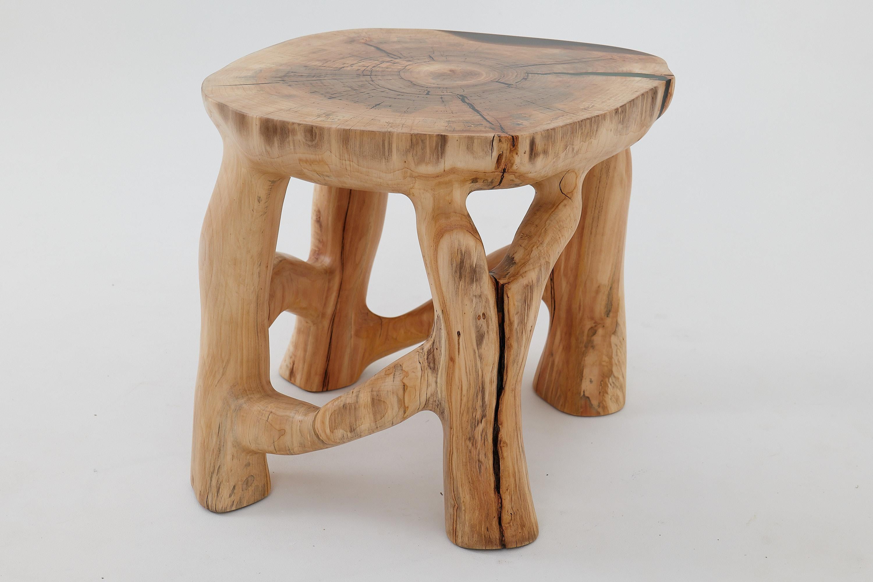 Logniture, Solid Wood Sculptural Coffee Table, Original Contemporary Design For Sale 13
