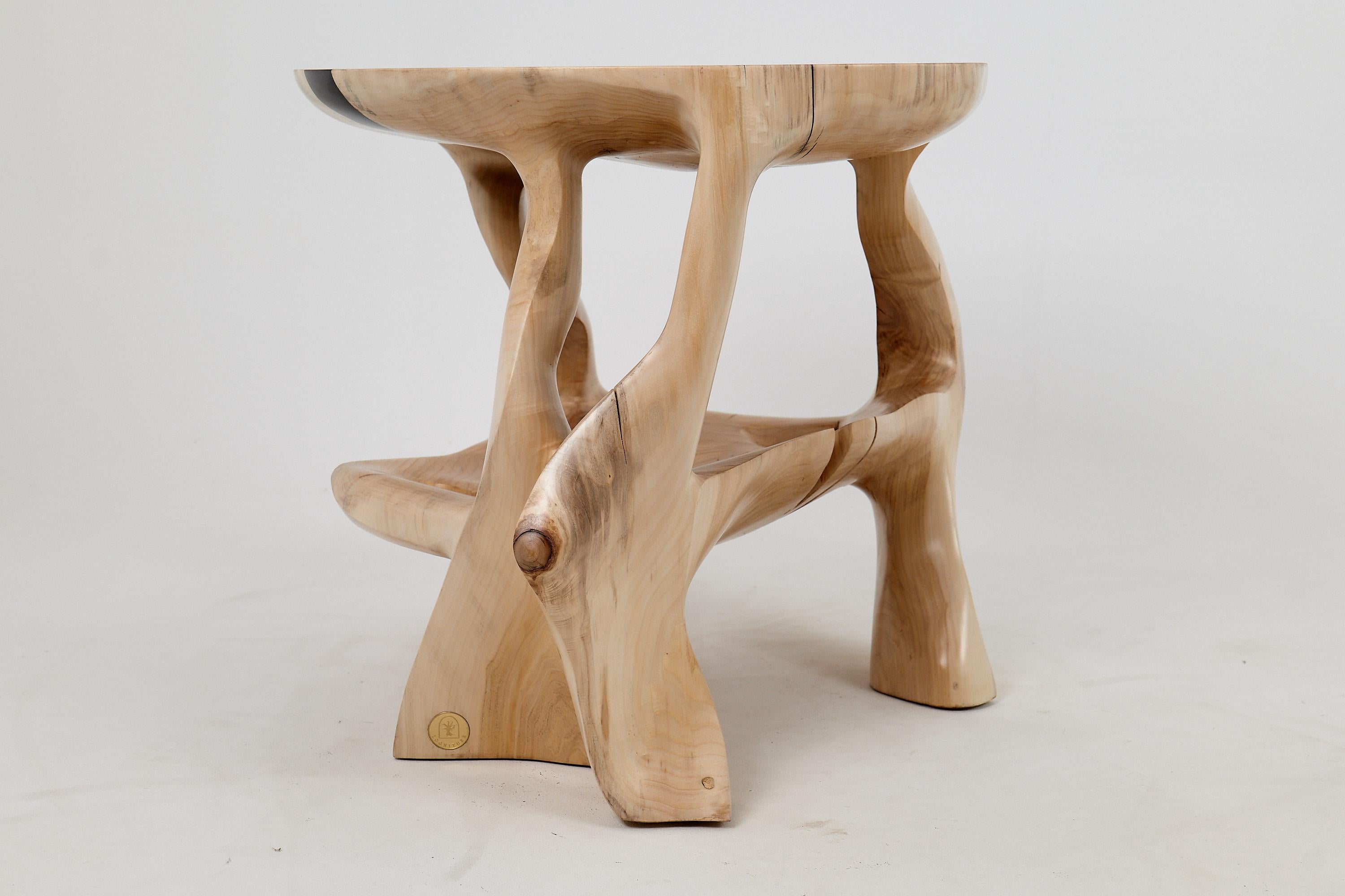 Logniture, Massivholz-Skulptur Couchtisch, Original Contemporary Design (Brutalismus) im Angebot