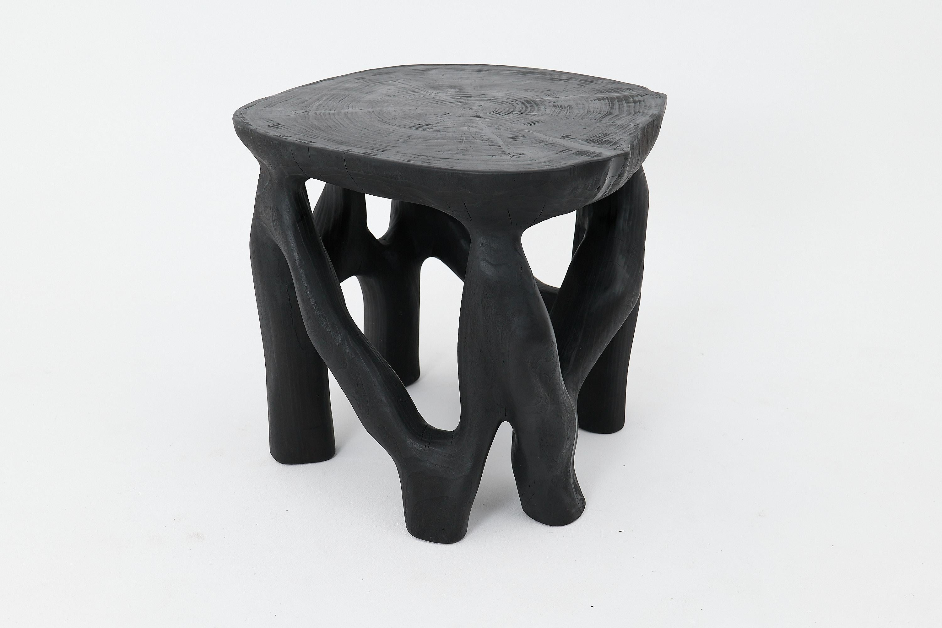 Organic Modern Logniture, Solid Wood Sculptural Coffee Table, Original Contemporary Design For Sale