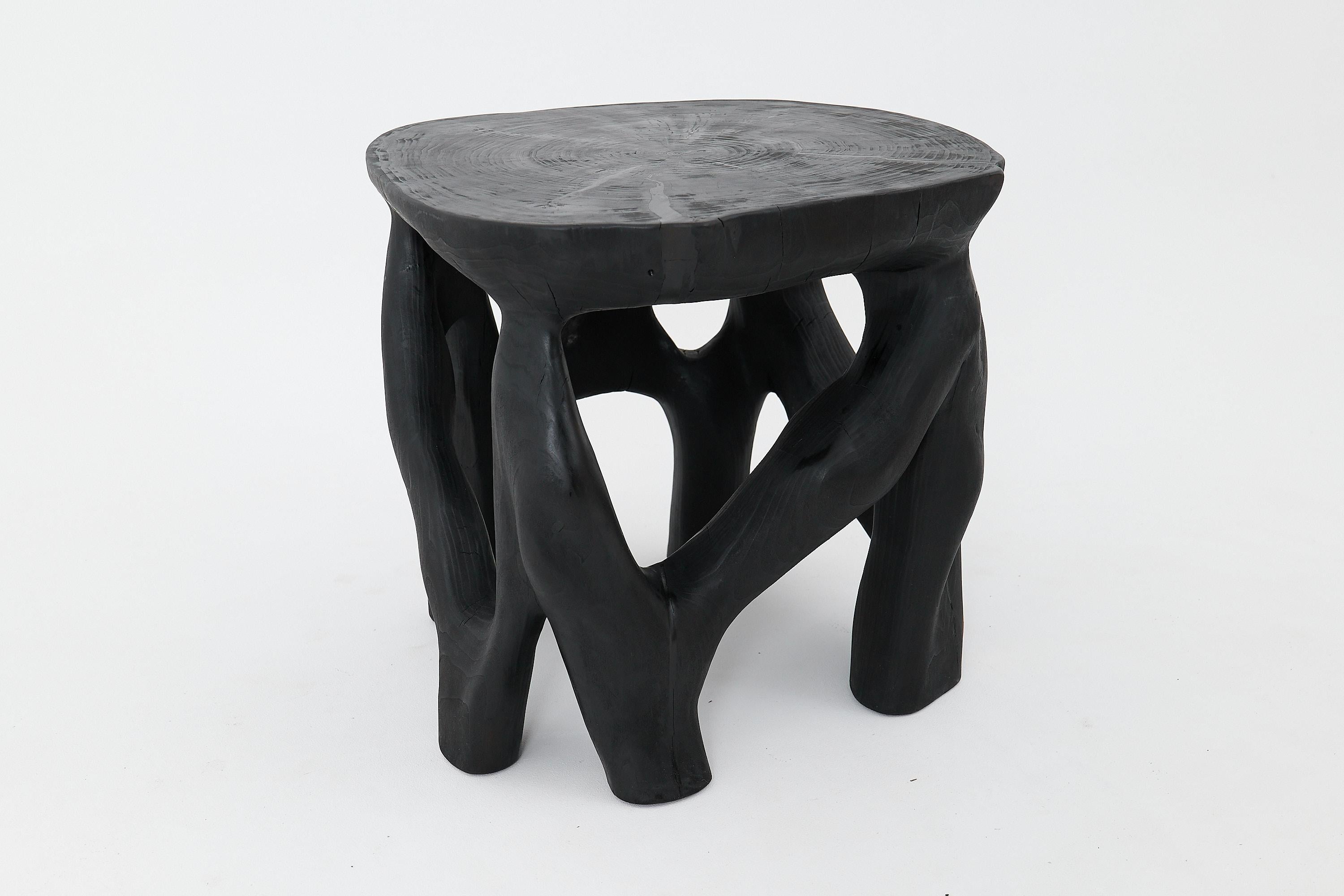 Carved Logniture, Solid Wood Sculptural Coffee Table, Original Contemporary Design For Sale