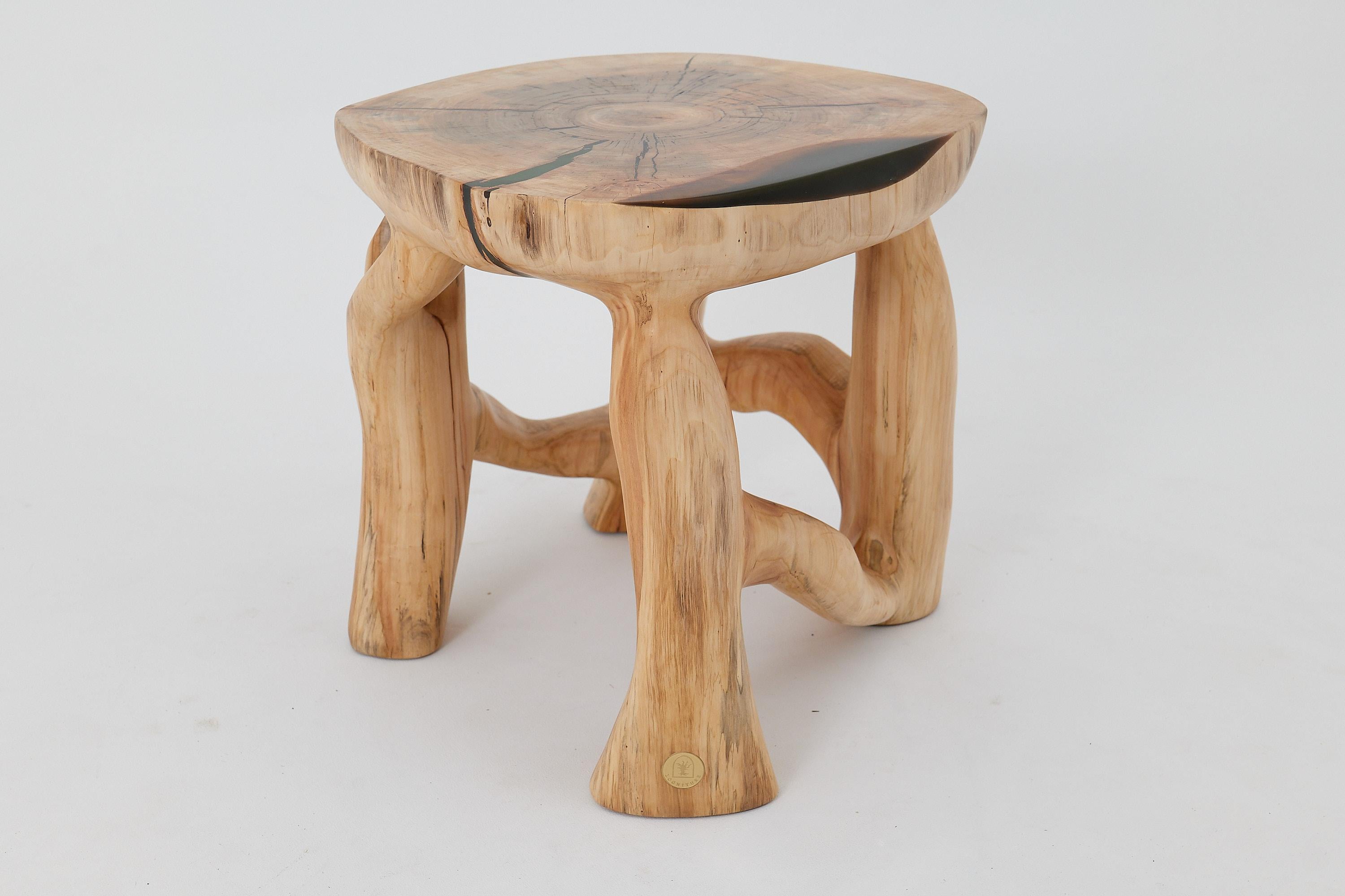 Logniture, Solid Wood Sculptural Coffee Table, Original Contemporary Design For Sale 1