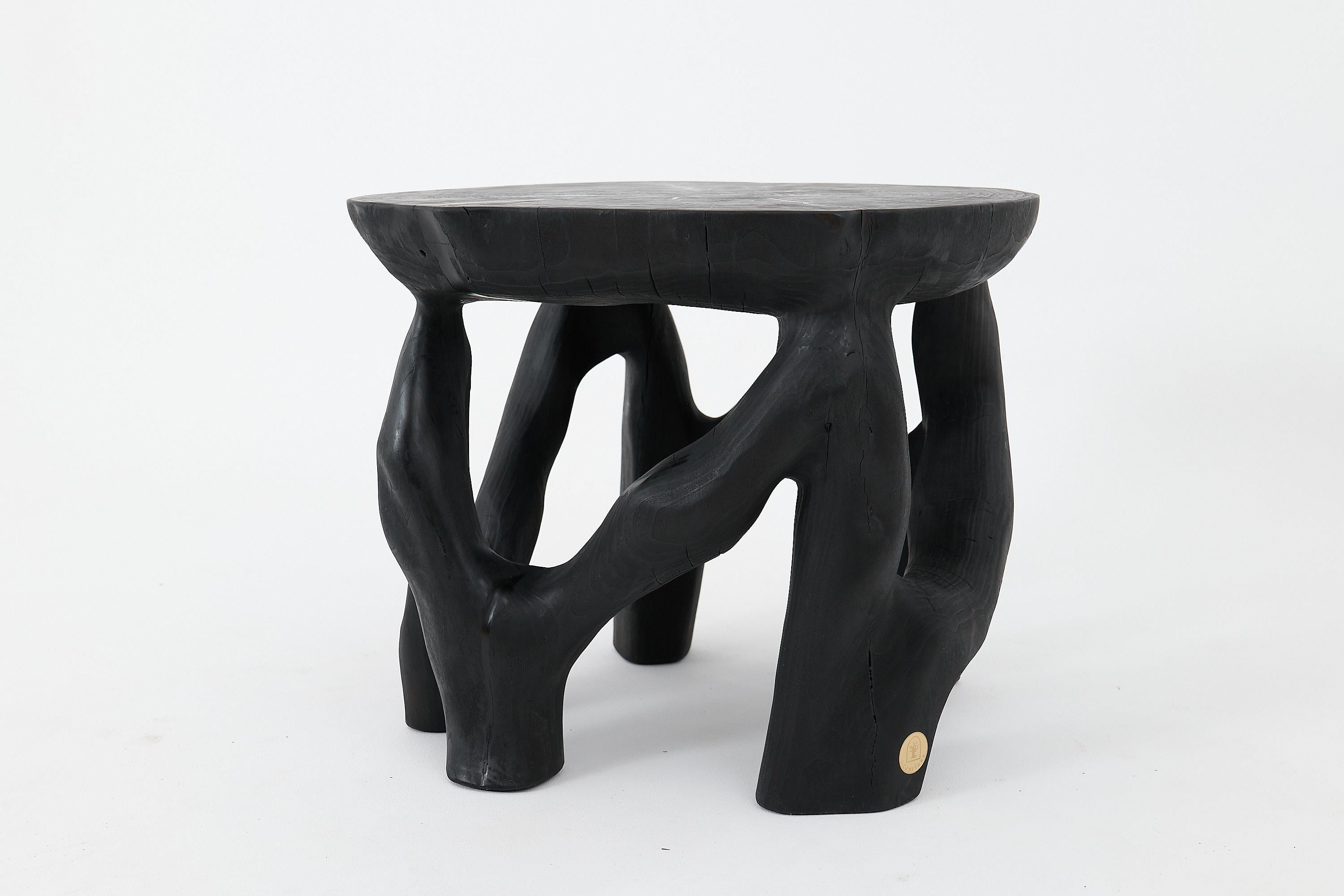 Logniture, Solid Wood Sculptural Coffee Table, Original Contemporary Design For Sale 1