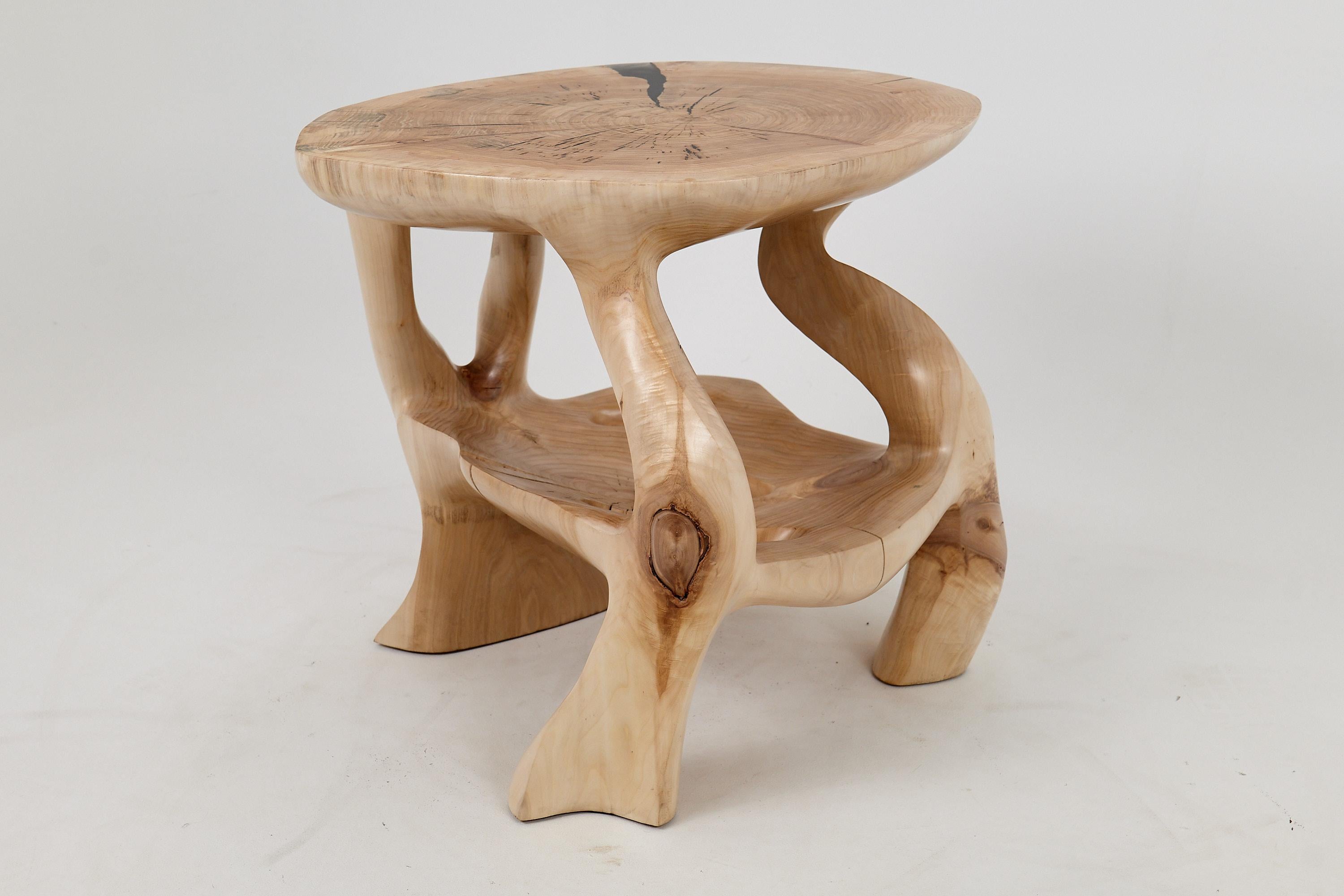 Logniture, Massivholz-Skulptur Couchtisch, Original Contemporary Design im Angebot 1