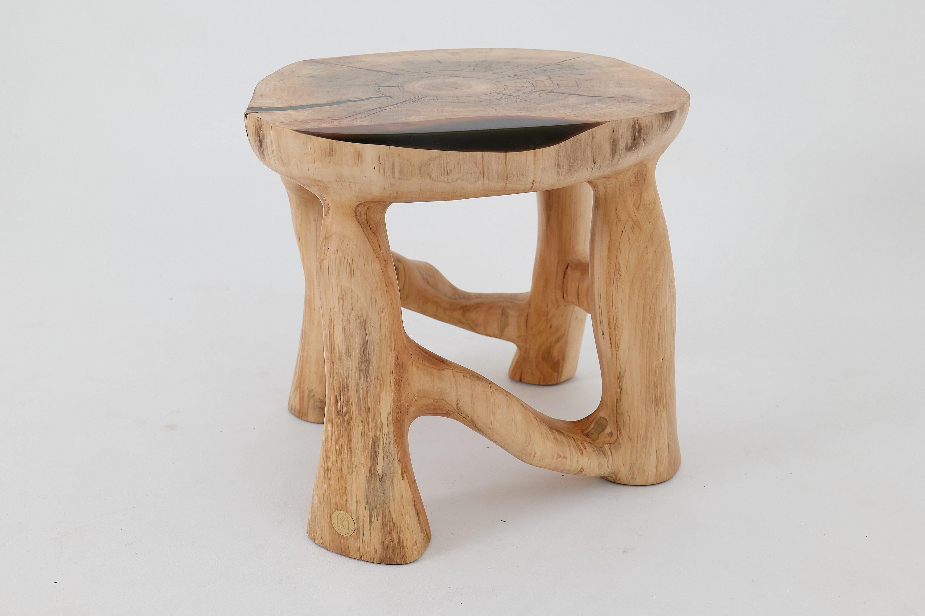Logniture, Solid Wood Sculptural Coffee Table, Original Contemporary Design For Sale 3