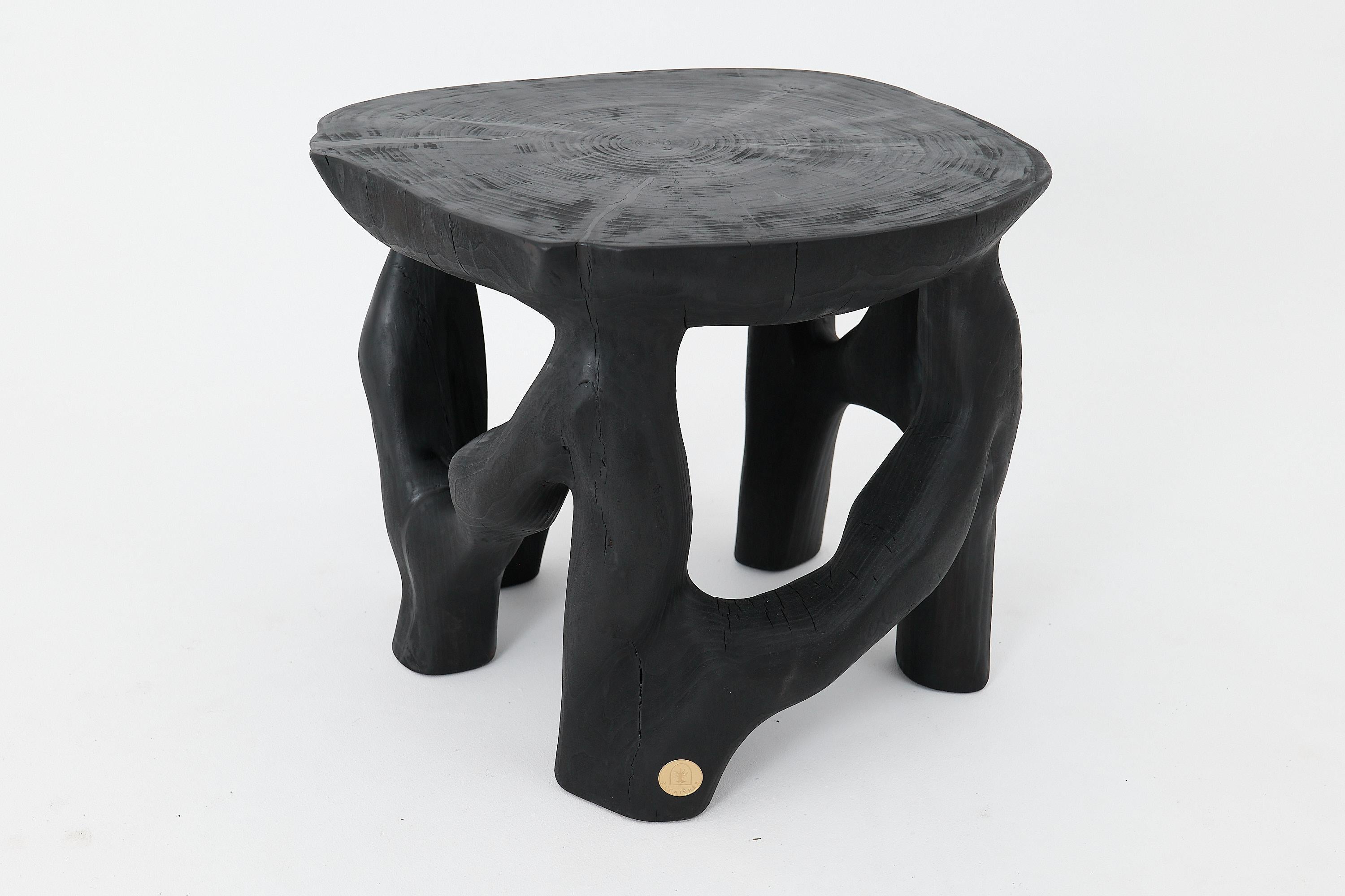 Logniture, Solid Wood Sculptural Coffee Table, Original Contemporary Design For Sale 3