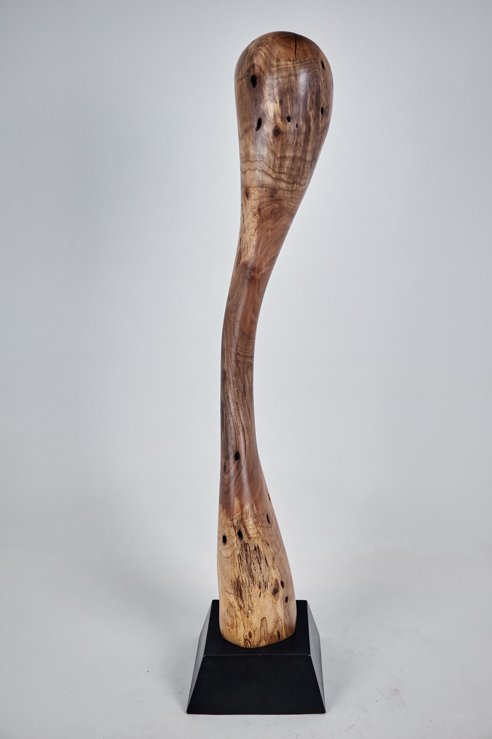 Logniture, scultura astratta in legno, intagliata con la motosega, noce in vendita 2