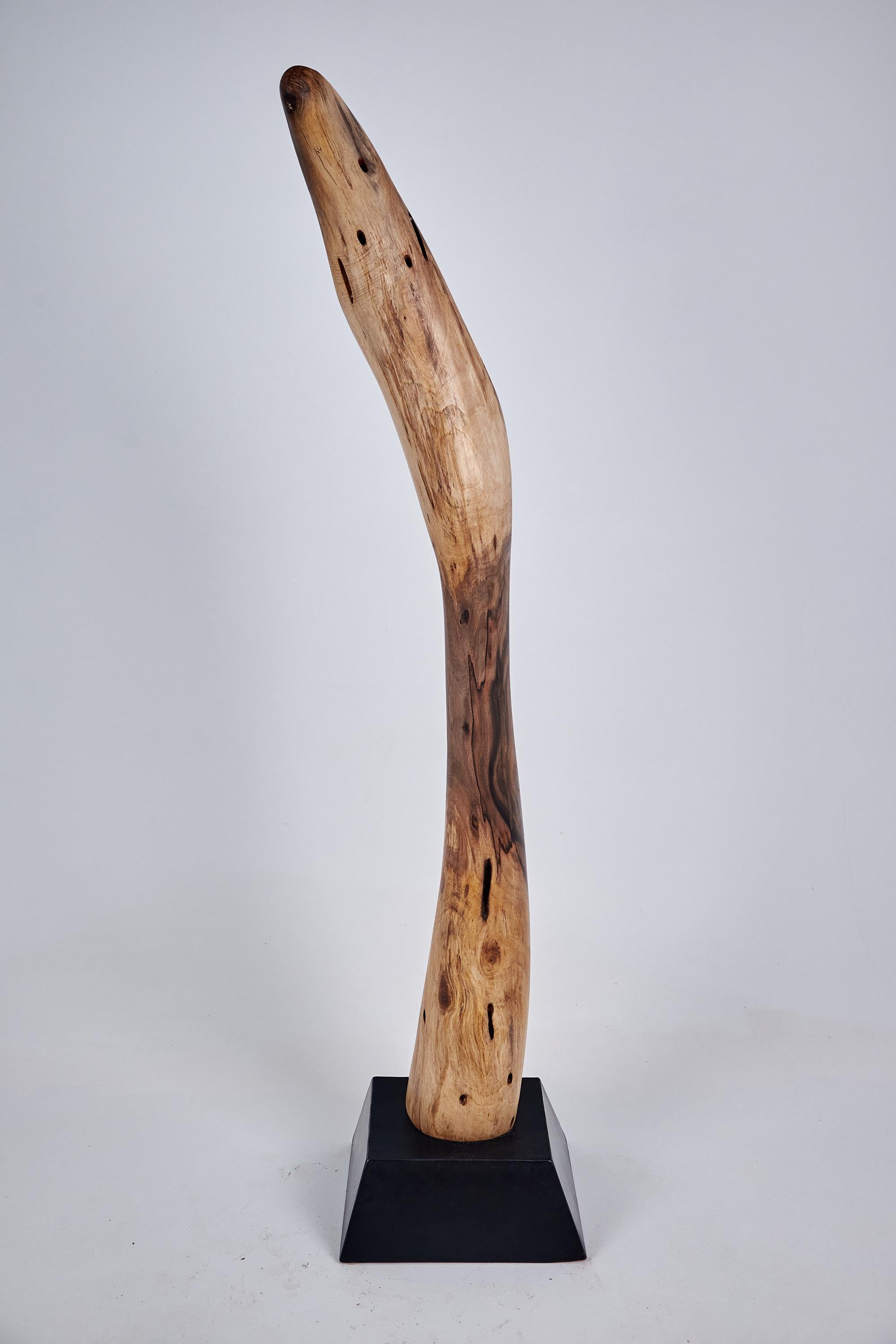 Logniture, Still Stand Abstract Wood Sculpture, Chainsaw Carved, Walnut For Sale 6