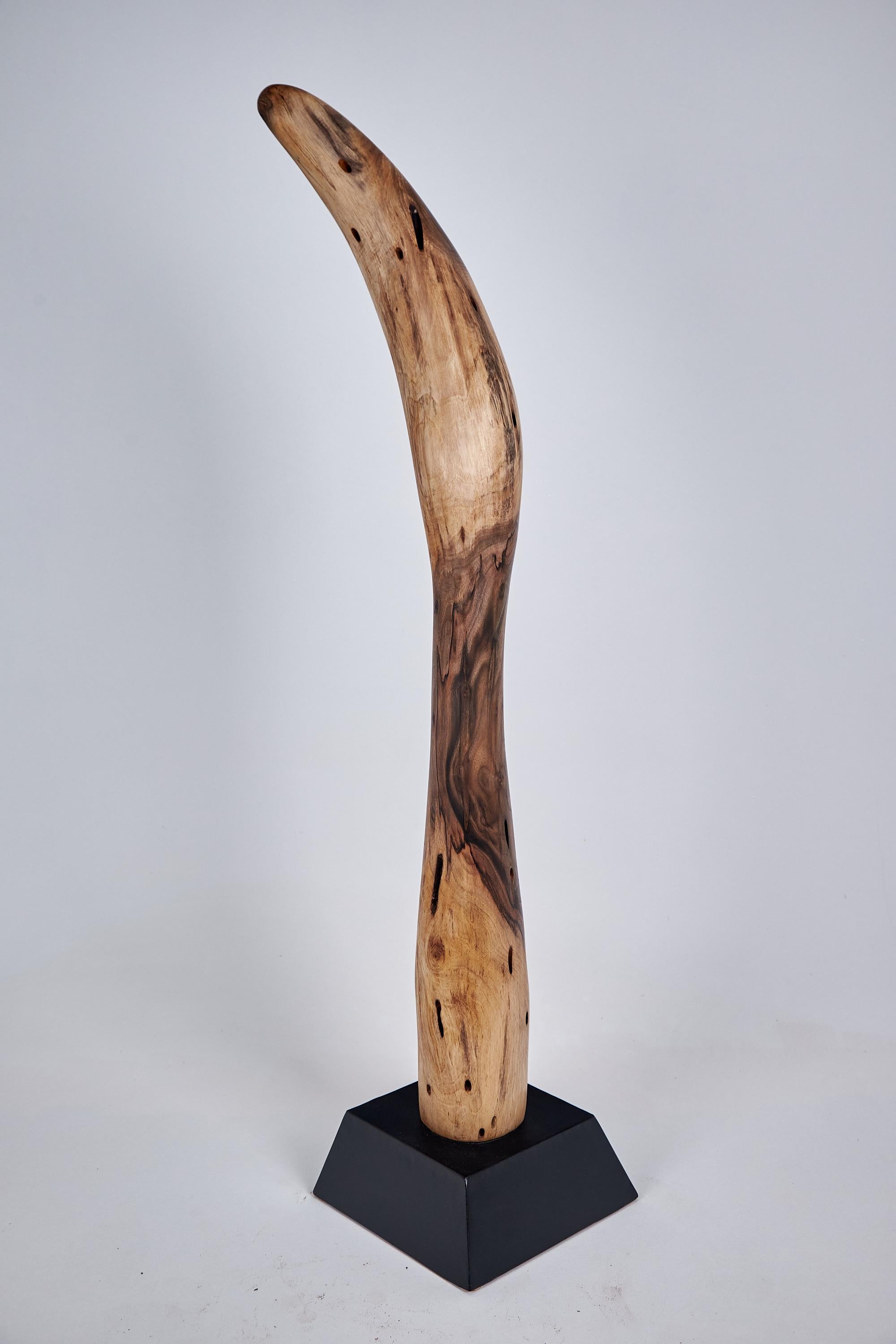 Logniture, Still Stand Abstract Wood Sculpture, Chainsaw Carved, Walnut For Sale 7