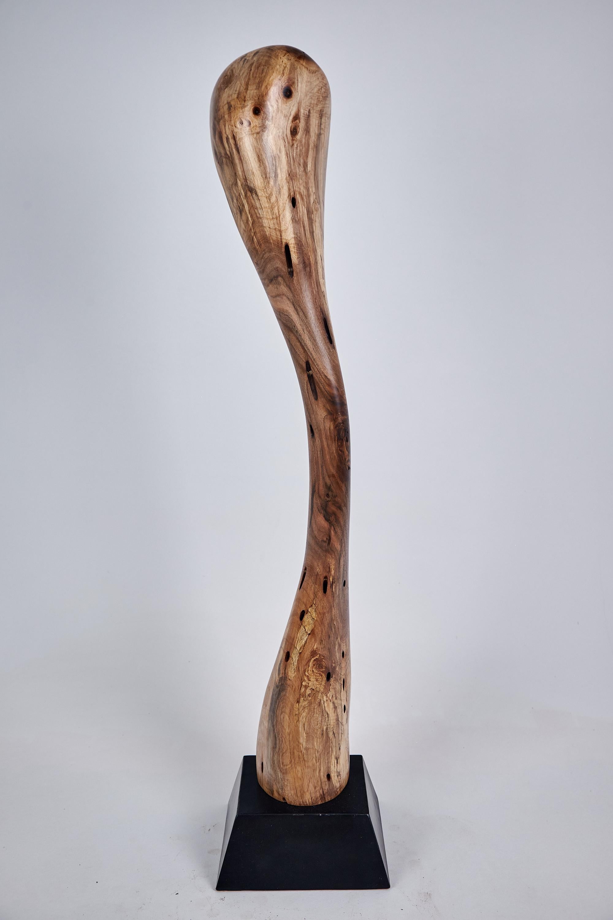 Scultura astratta in legno Still Stand, intagliata con la motosega, noce