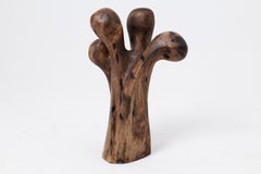 Still Stand Abstract Wood Sculpture, Chainsaw Carved, Walnut, Logniture