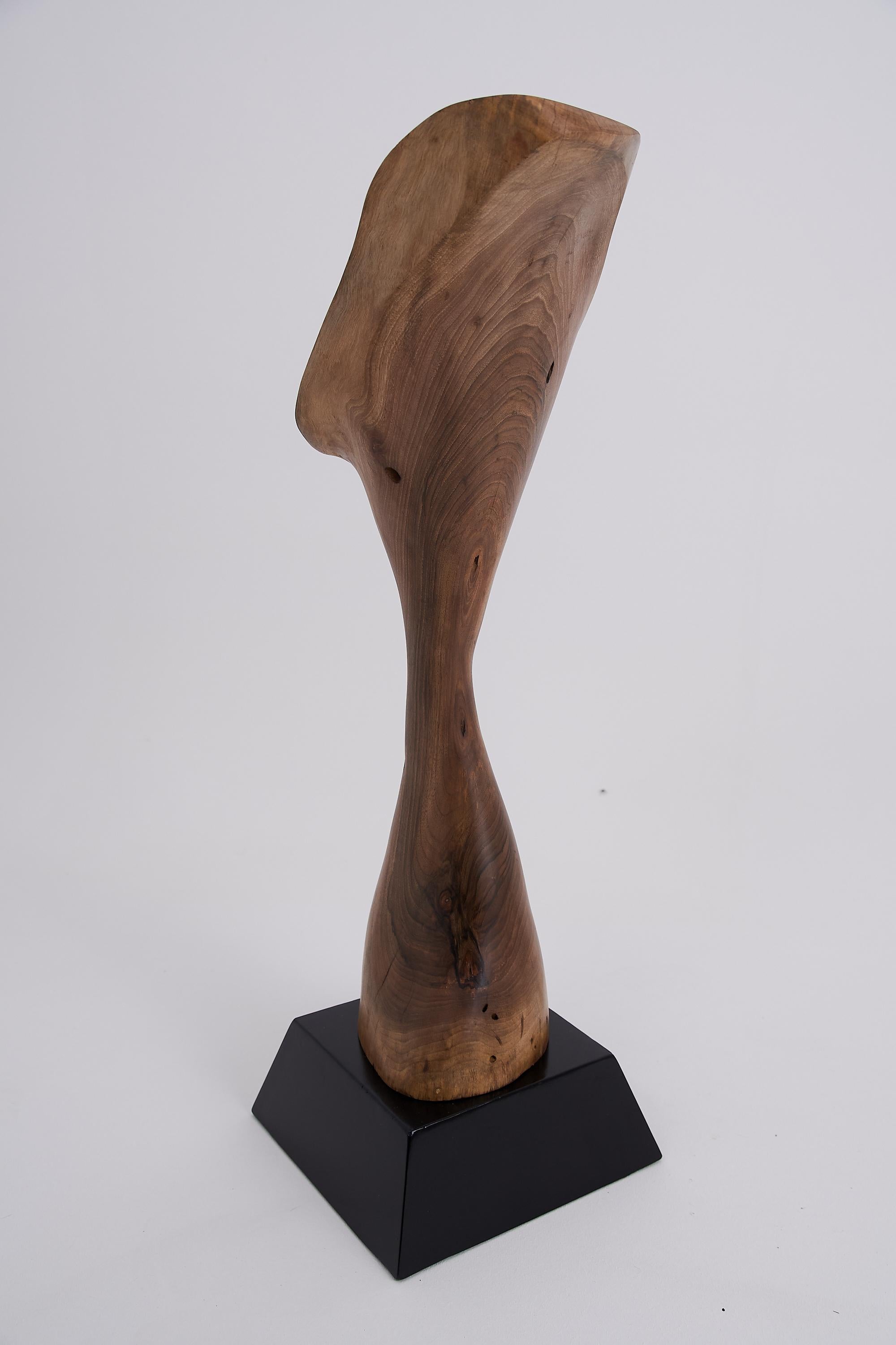 Logniture, Still Stand Abstract Wood Sculpture, Chainsaw Carved, Walnut For Sale 1