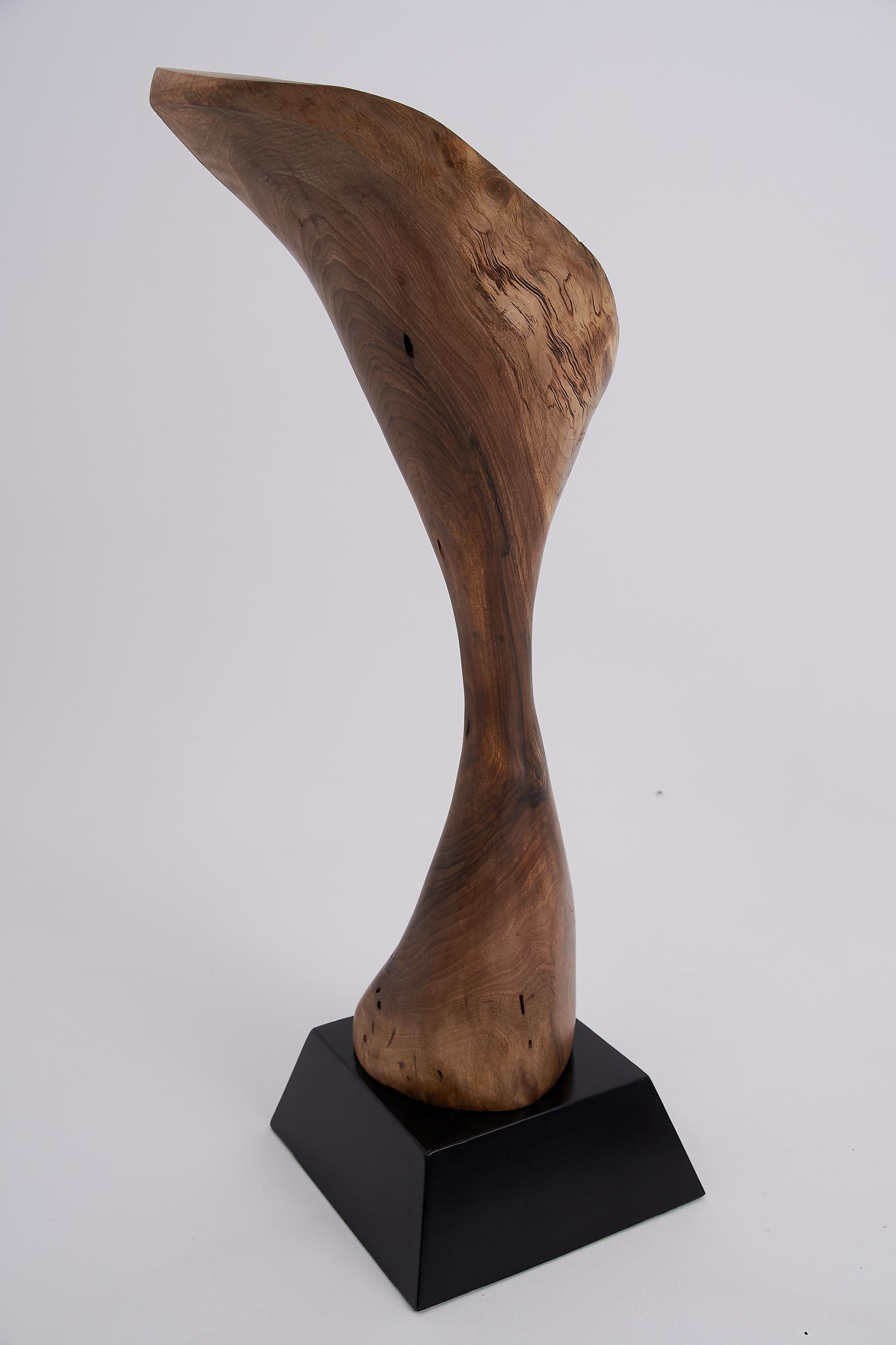 Logniture, Still Stand Abstract Wood Sculpture, Chainsaw Carved, Walnut For Sale 2