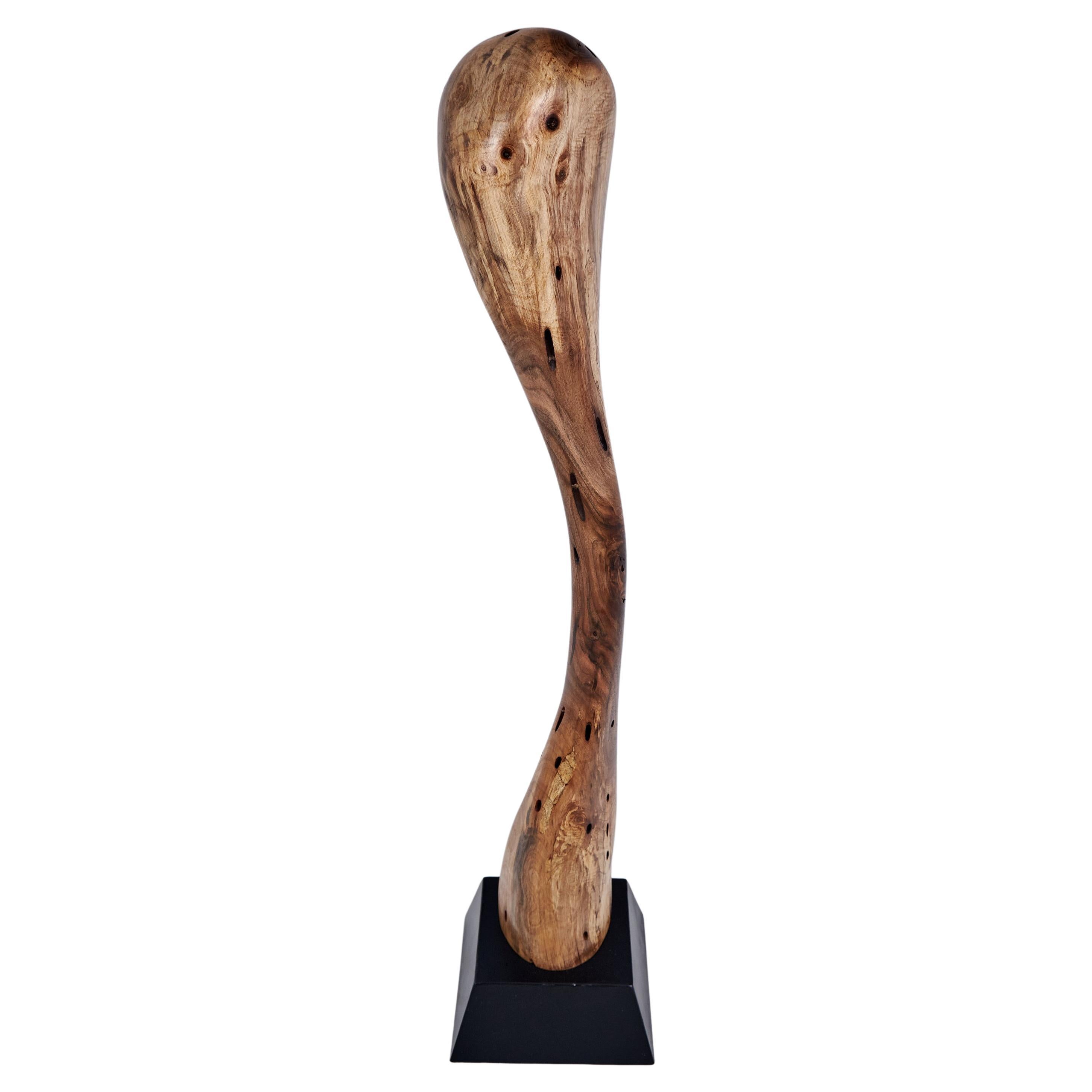 Logniture, Still Stand Abstract Wood Sculpture, Chainsaw Carved, Walnut