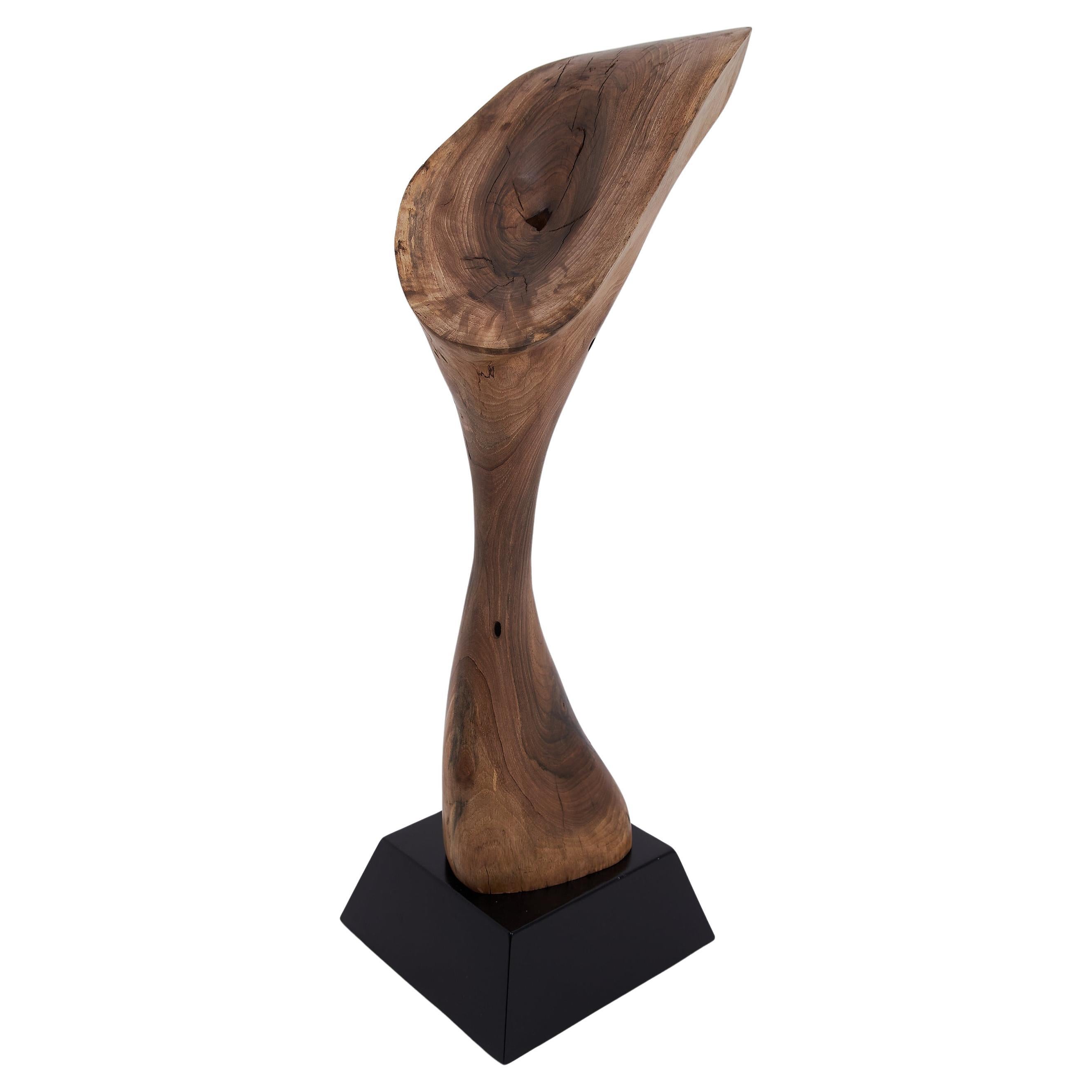 Logniture, Still Stand Abstract Wood Sculpture, Chainsaw Carved, Walnut