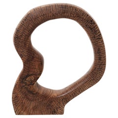 Logniture, Still Stand Abstract Wood Sculpture, Chainsaw Carved, Walnut