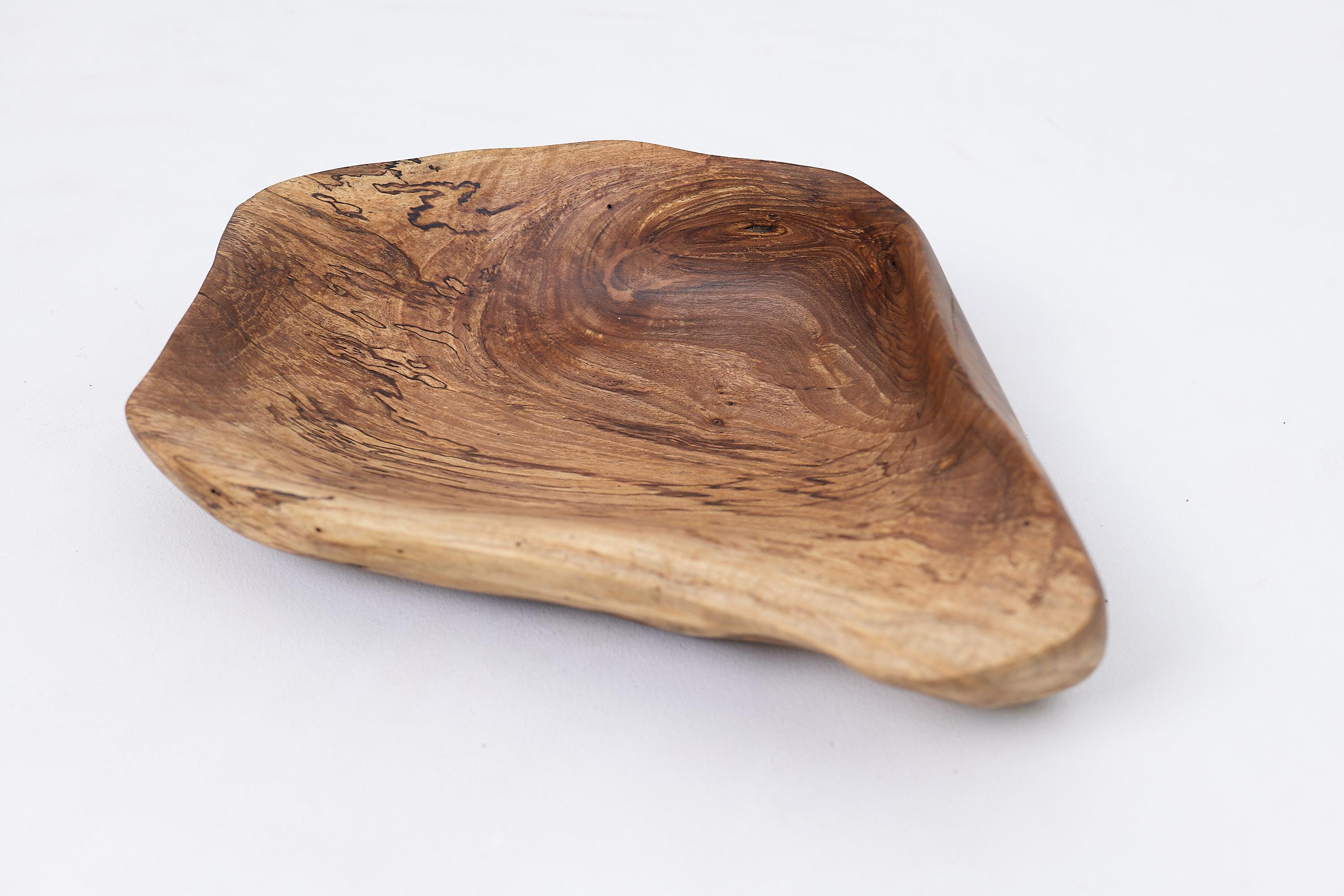 Brutalist Logniture, Walnut Bowl, Handmade, Carved, Unique For Sale