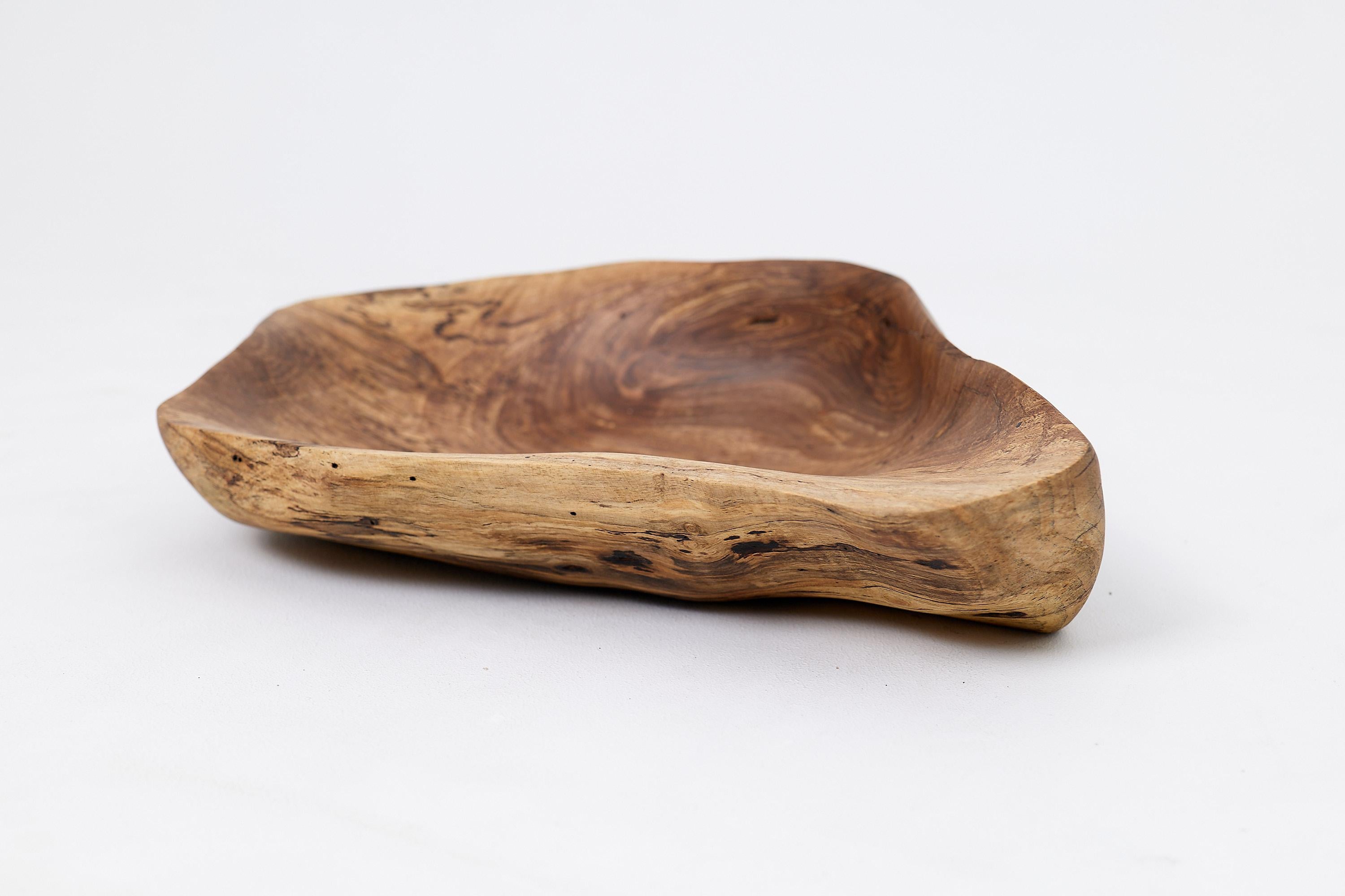 Contemporary Logniture, Walnut Bowl, Handmade, Carved, Unique For Sale