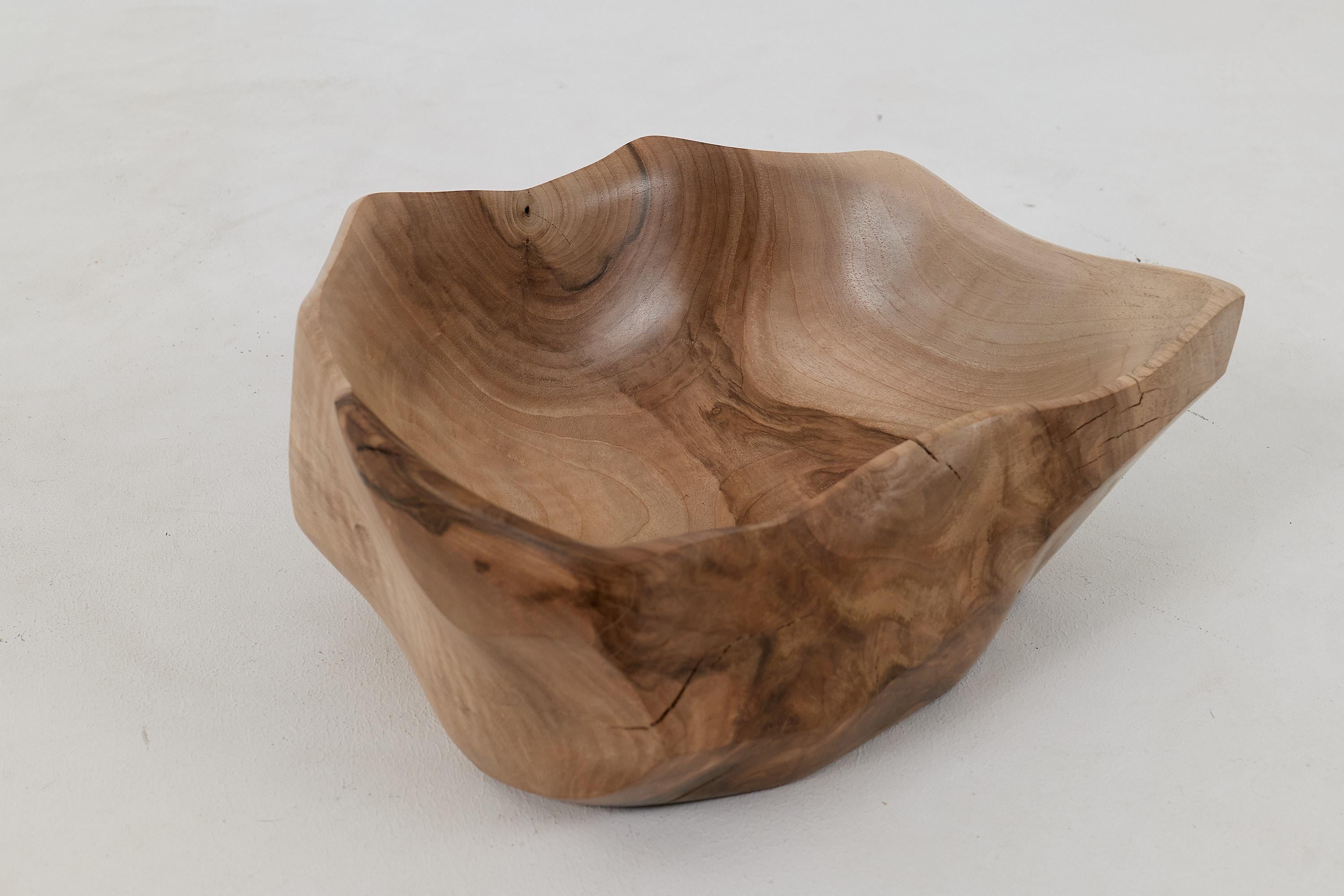 Logniture, Walnut Bowl, Handmade, Carved, Unique For Sale 2