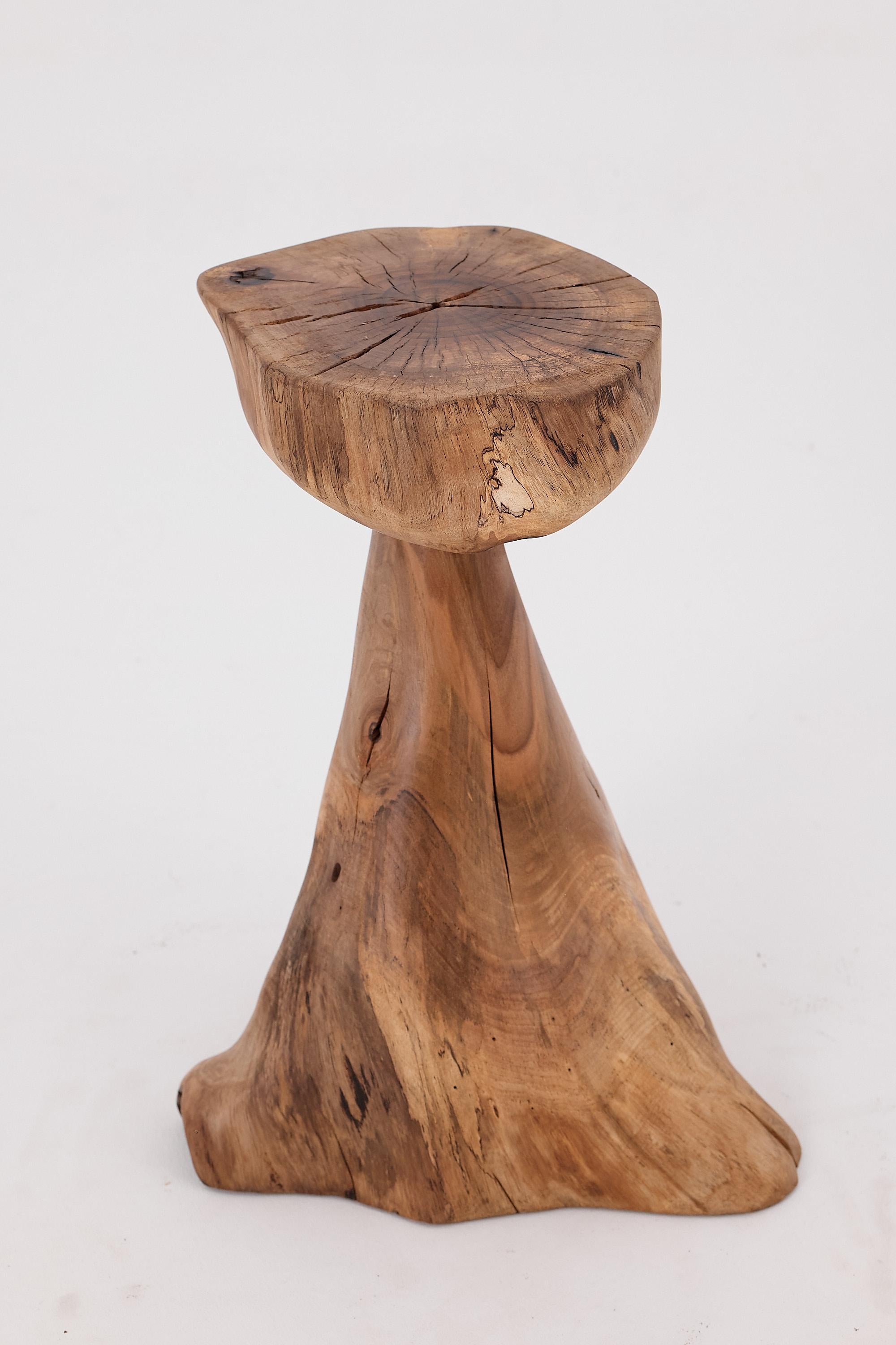 Logniture, table d'appoint sculpturale en bois massif de noyer, design contemporain original en vente 2