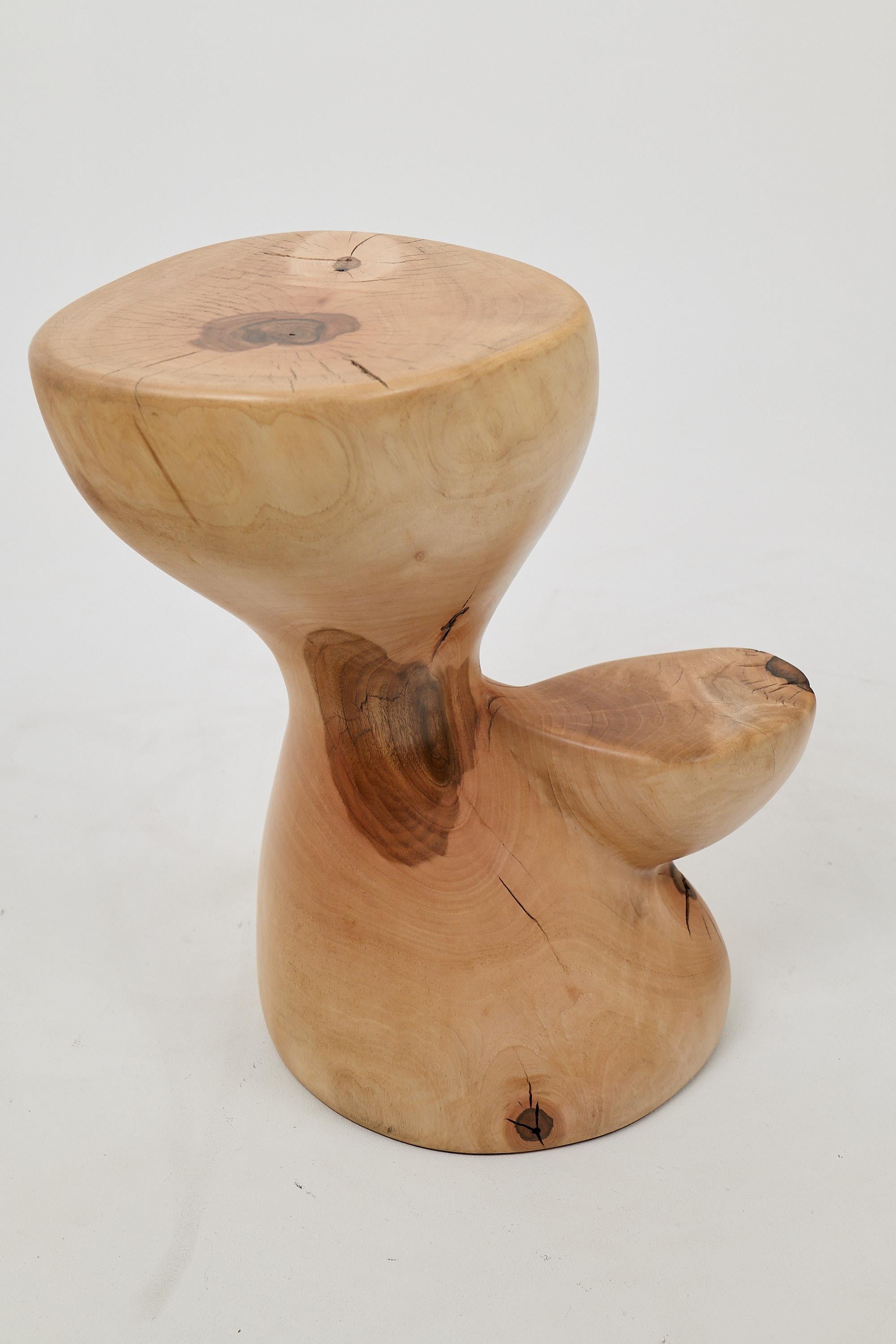 Logniture, Mesa Auxiliar Escultórica de Madera Maciza de Nogal, Original Diseño Contemporáneo en venta 4