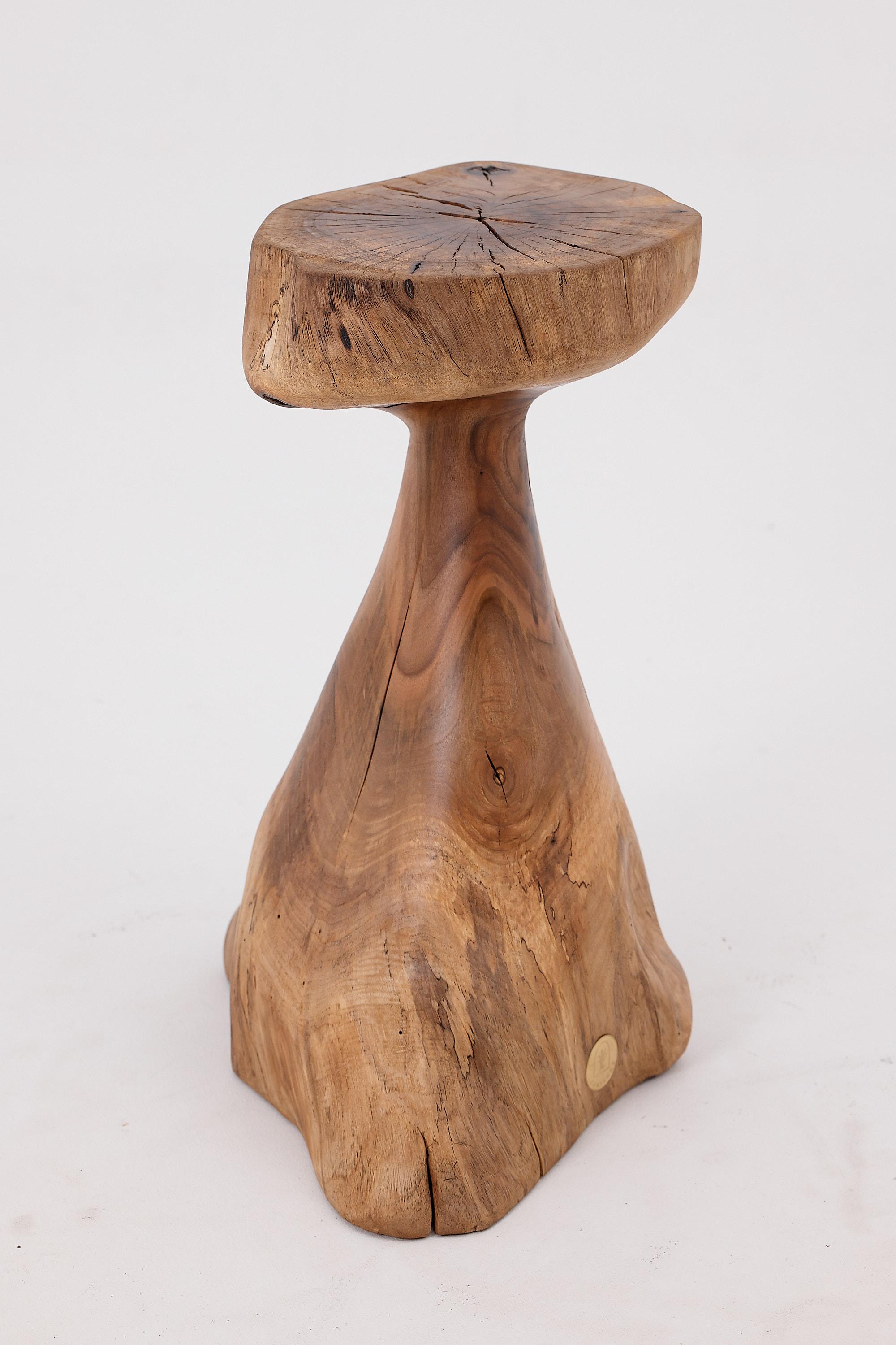 Logniture, table d'appoint sculpturale en bois massif de noyer, design contemporain original en vente 3