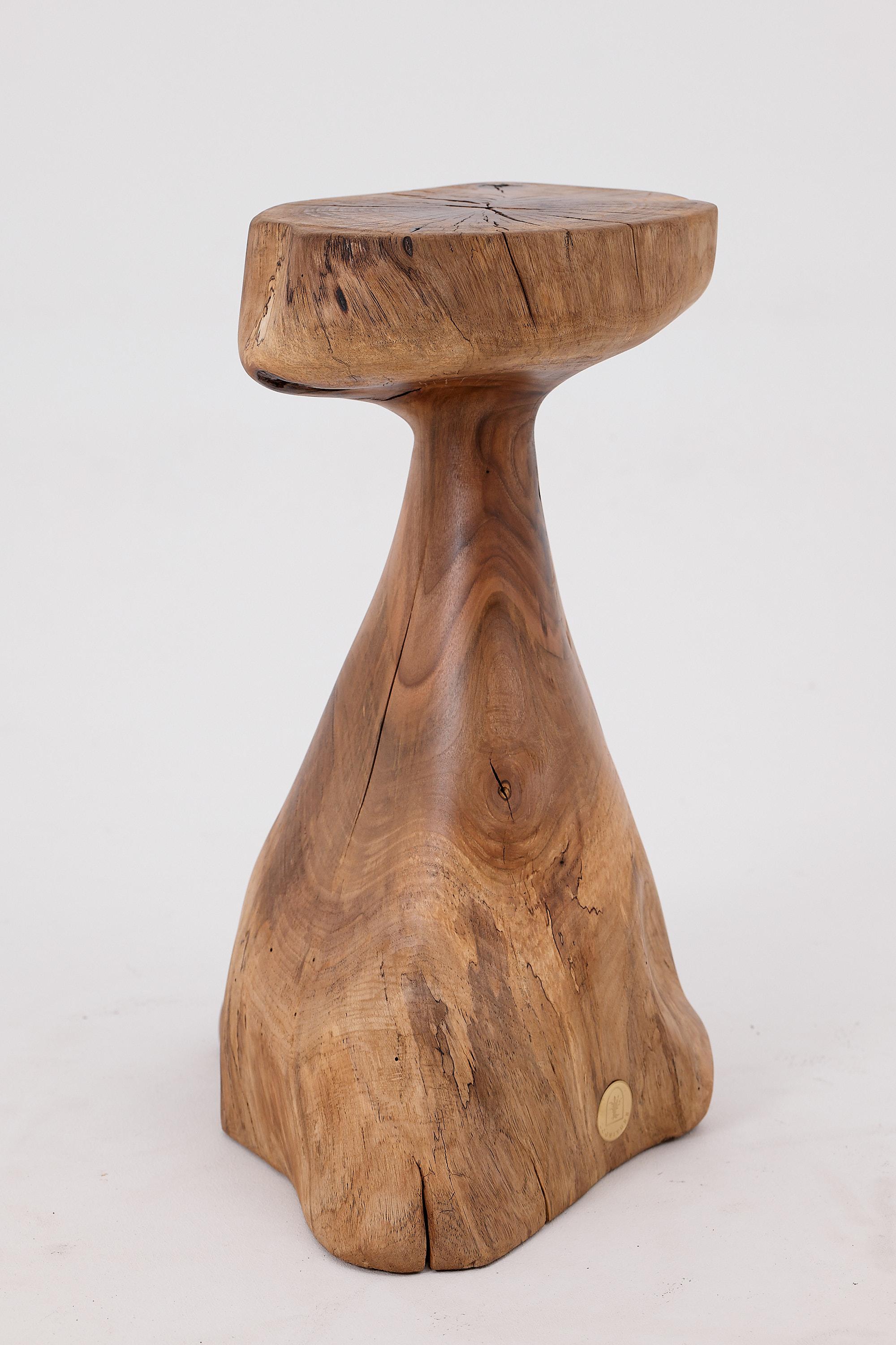 Logniture, table d'appoint sculpturale en bois massif de noyer, design contemporain original en vente 4