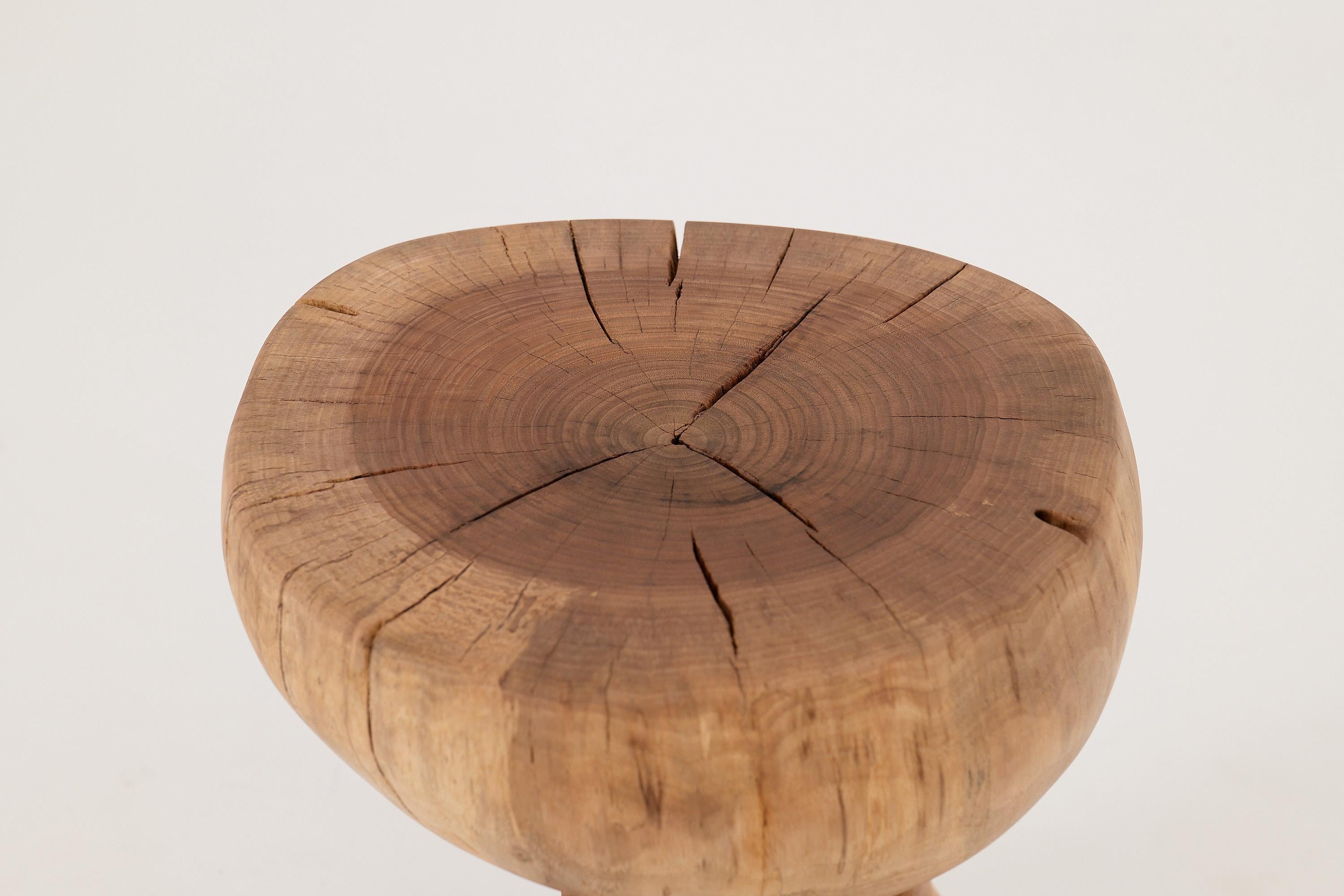 Logniture, Mesa Auxiliar Escultórica de Madera Maciza de Nogal, Original Diseño Contemporáneo en venta 6