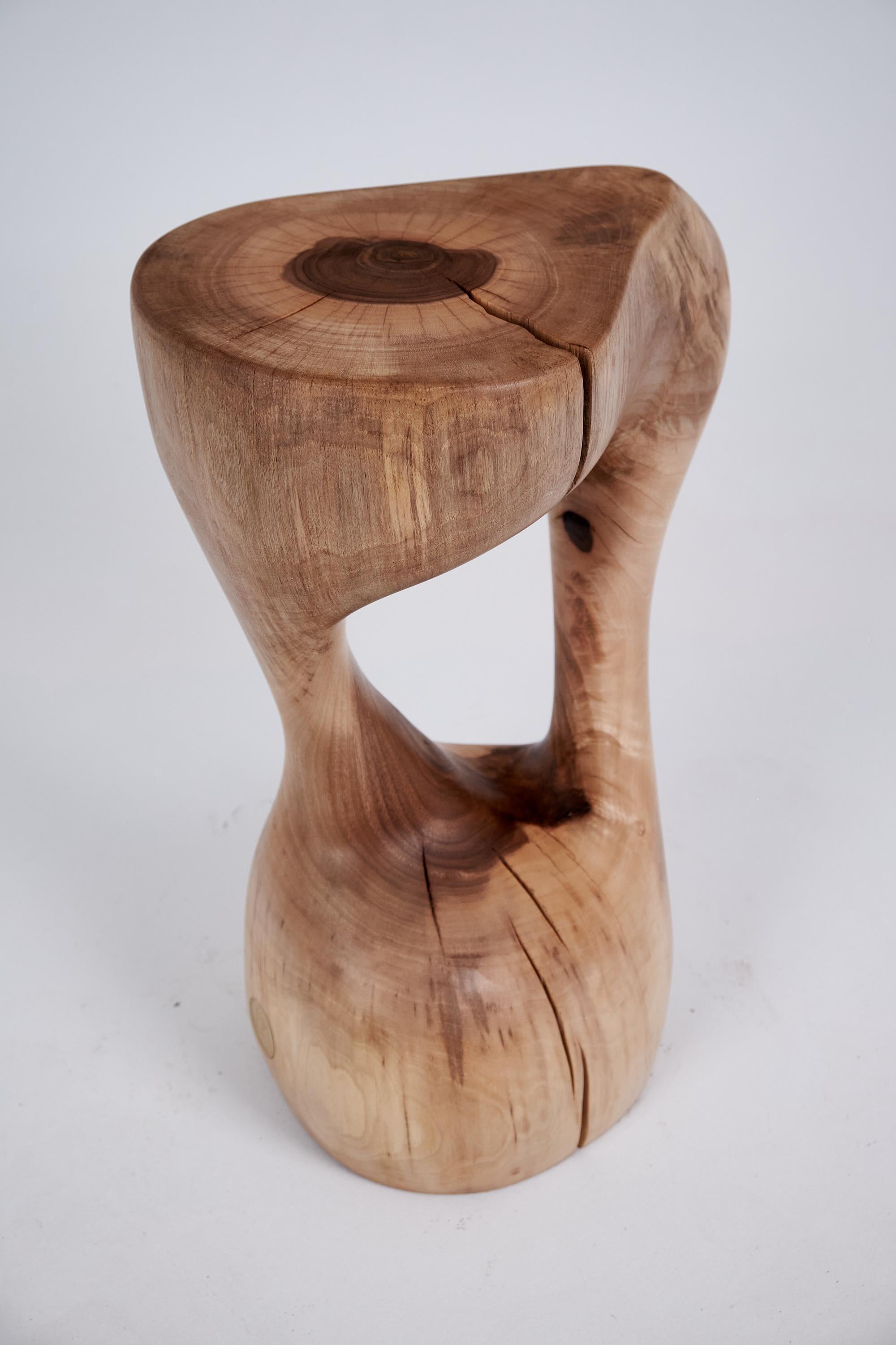 Logniture, Mesa Auxiliar Escultórica de Madera Maciza de Nogal, Original Diseño Contemporáneo 10