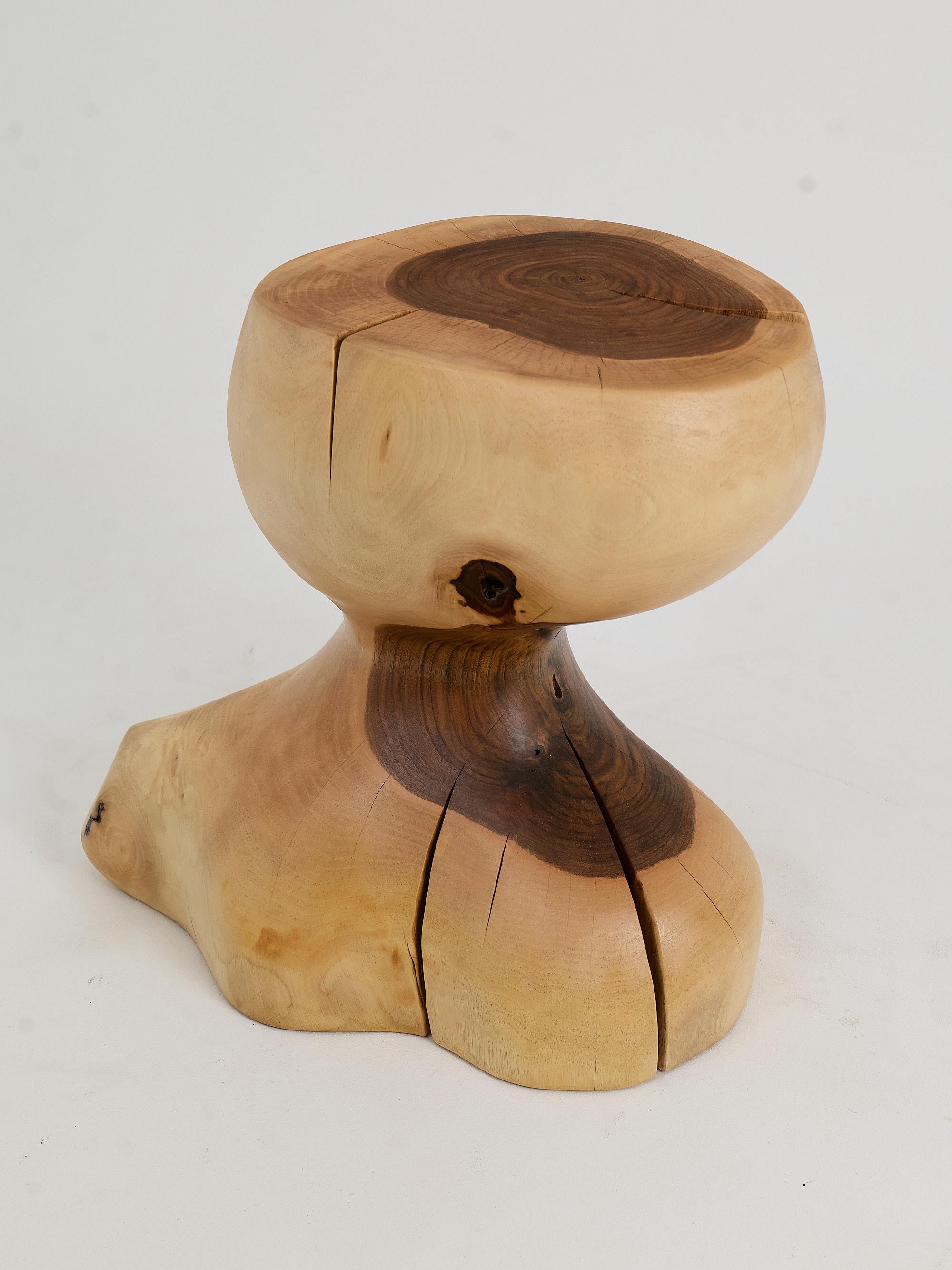 Logniture, Mesa Auxiliar Escultórica de Madera Maciza de Nogal, Original Diseño Contemporáneo en venta 10